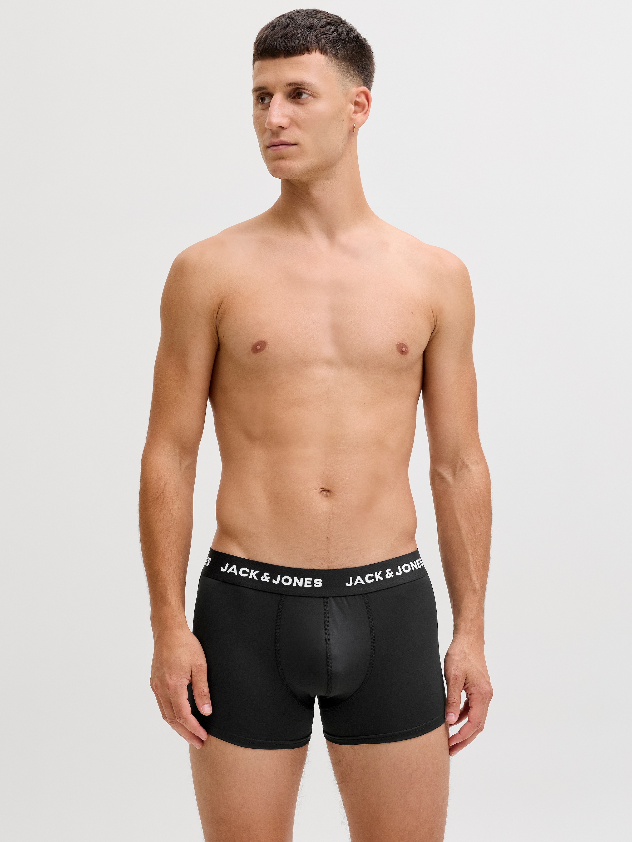 Jack & Jones Boxershorts »JACBASE Microfiber mit Gummibund, perfekter Passform, im 3er-Pack«, 3 Stk. eng anliegend, Single Jersey, Polyester