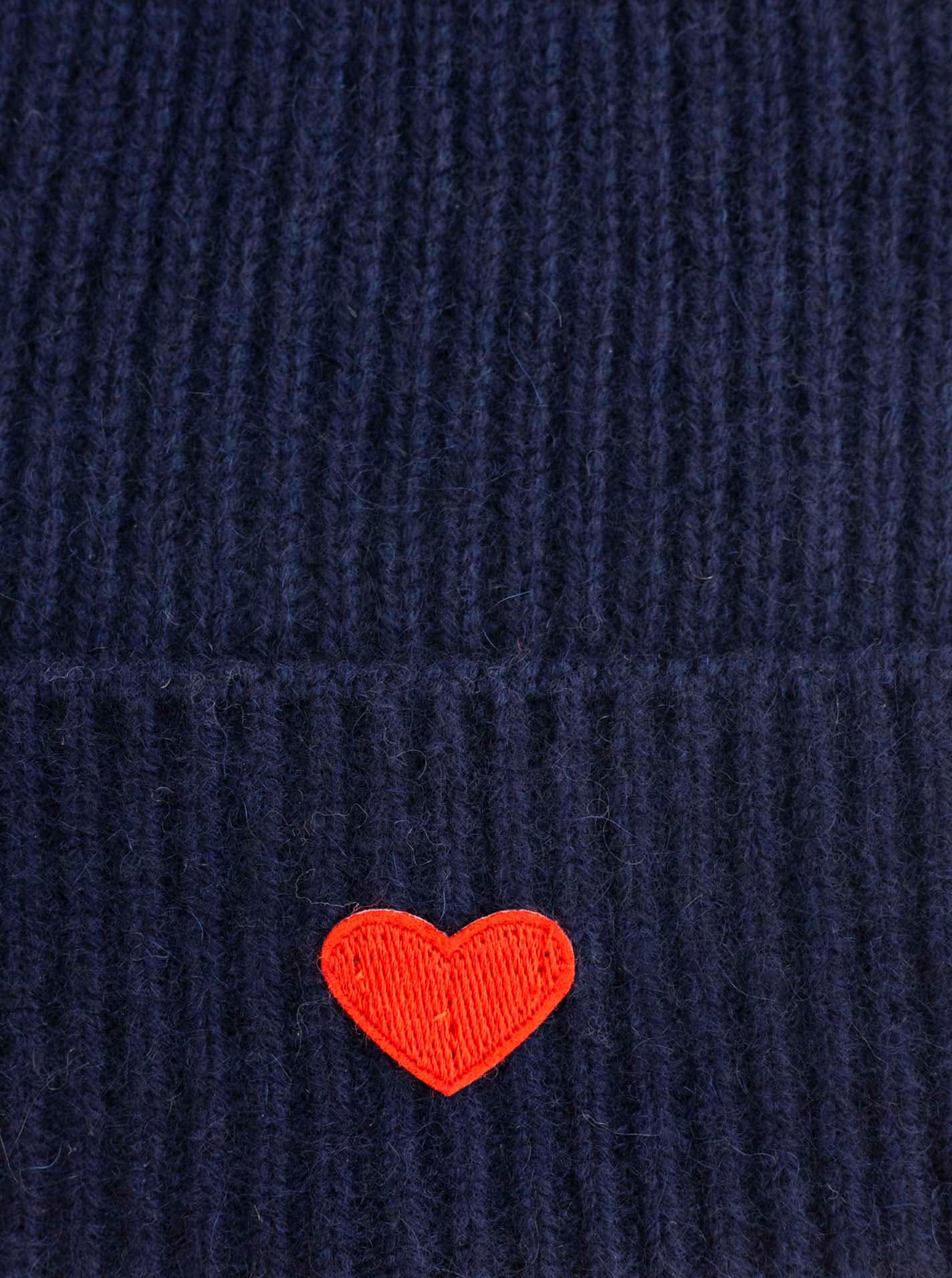 Zwillingsherz Beanie »Beanie with Heart-Patch« Rippstrick, mit breitem Umschlag, wärmend