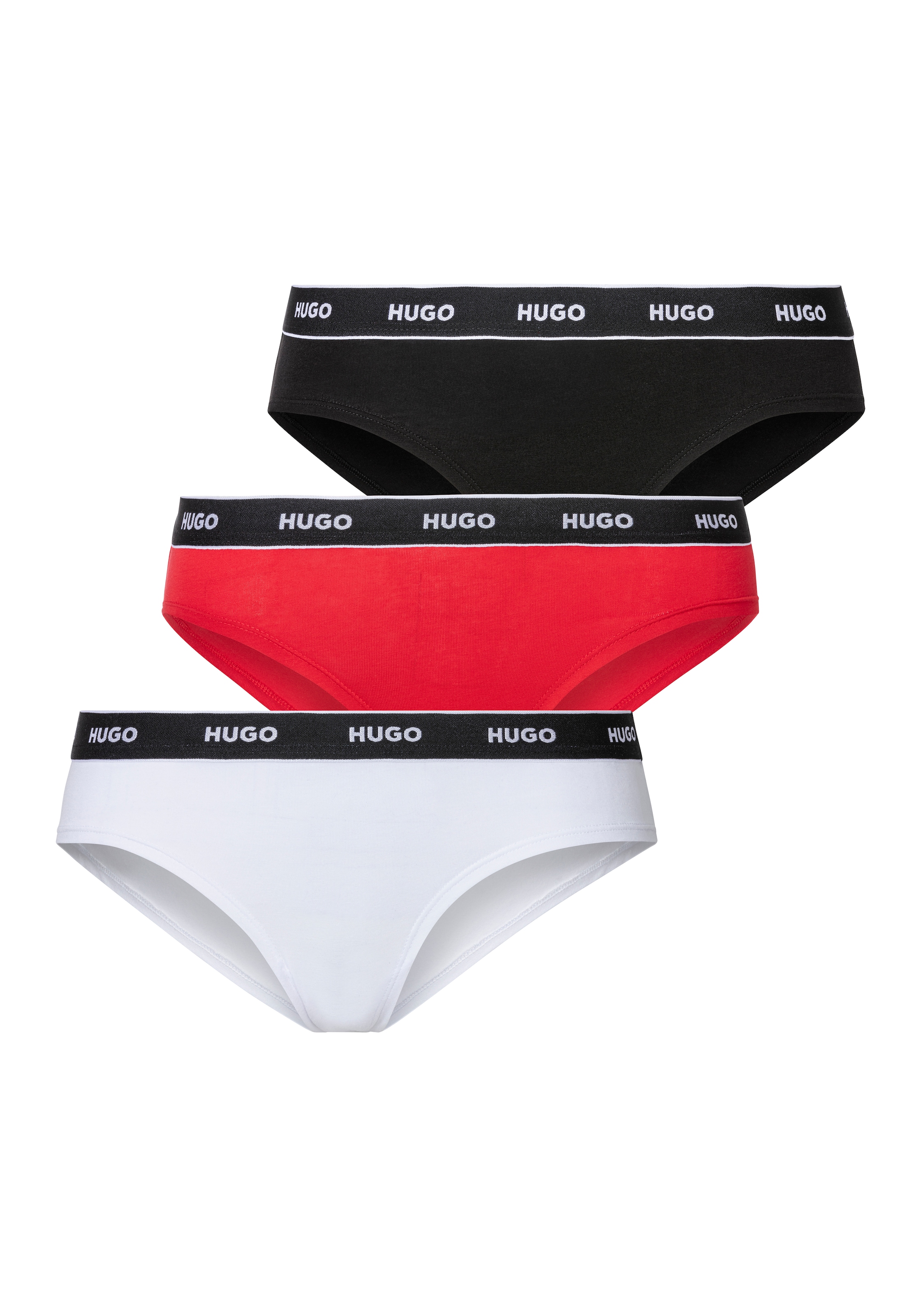 HUGO Underwear Slip »TRIPLET BRIEF STRIPE« Packung, 3er-Pack, 3 Stk. mit kontrastfarbenem Logobund