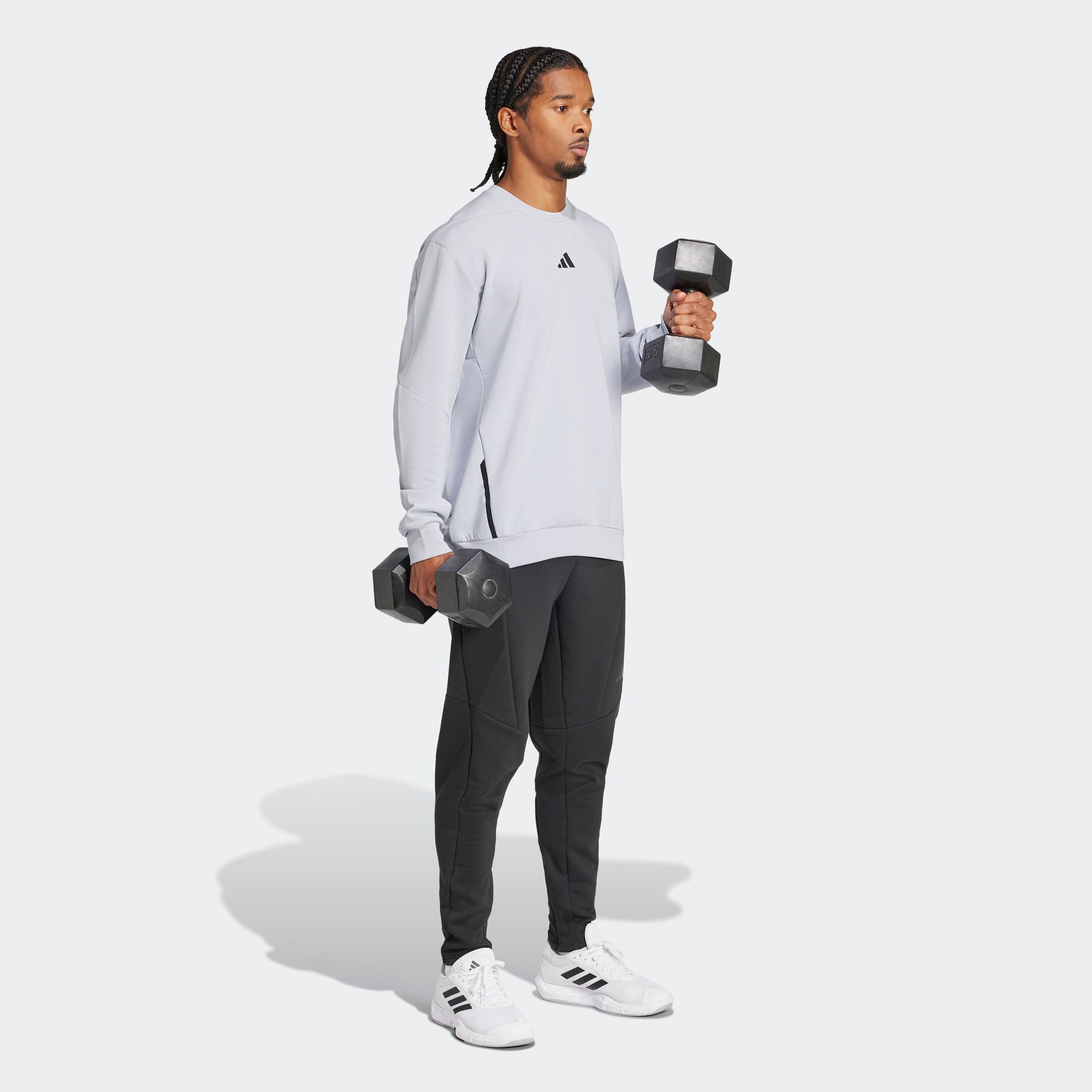 adidas Performance Sweat-shirt »D4T CREW SWEATS«, avec bord côte, respirant, coupe normale
