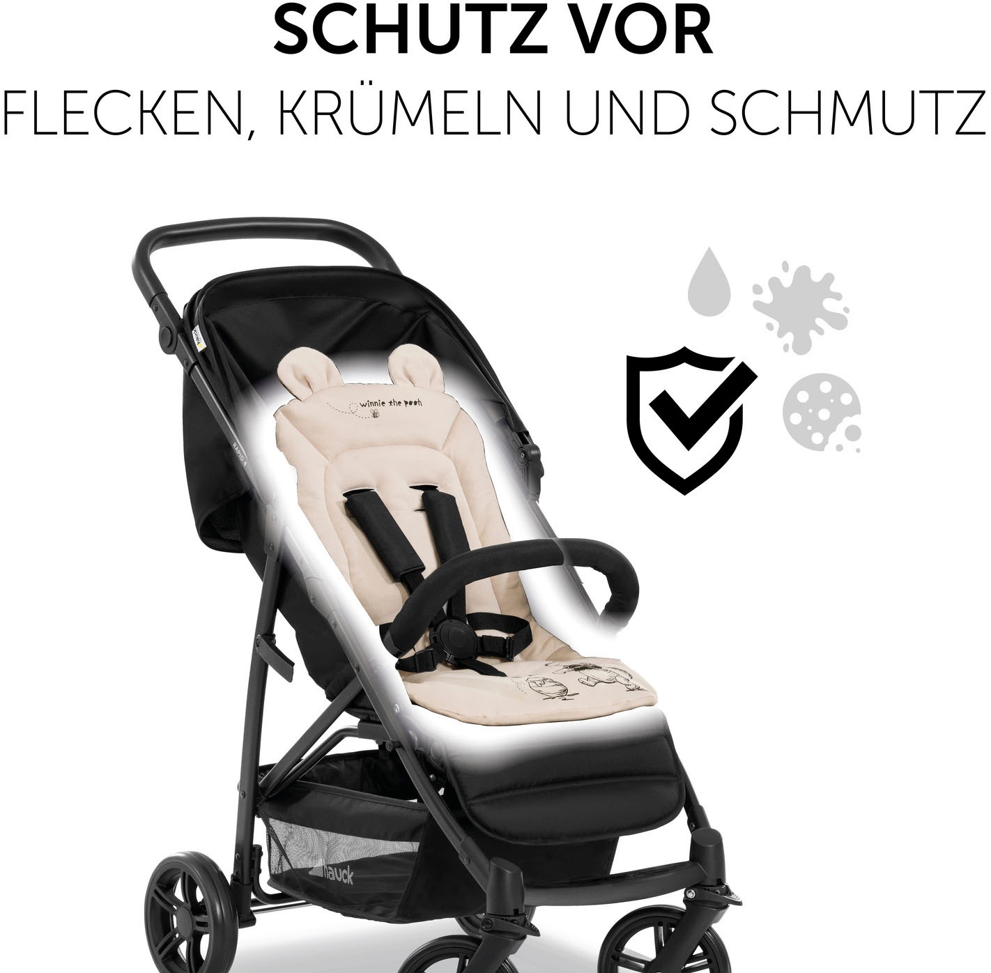 Hauck Housse de siège de poussette »Seat Liner« kompatibel mit hauck Buggys, Kinderwagen und Fahrradanhängern