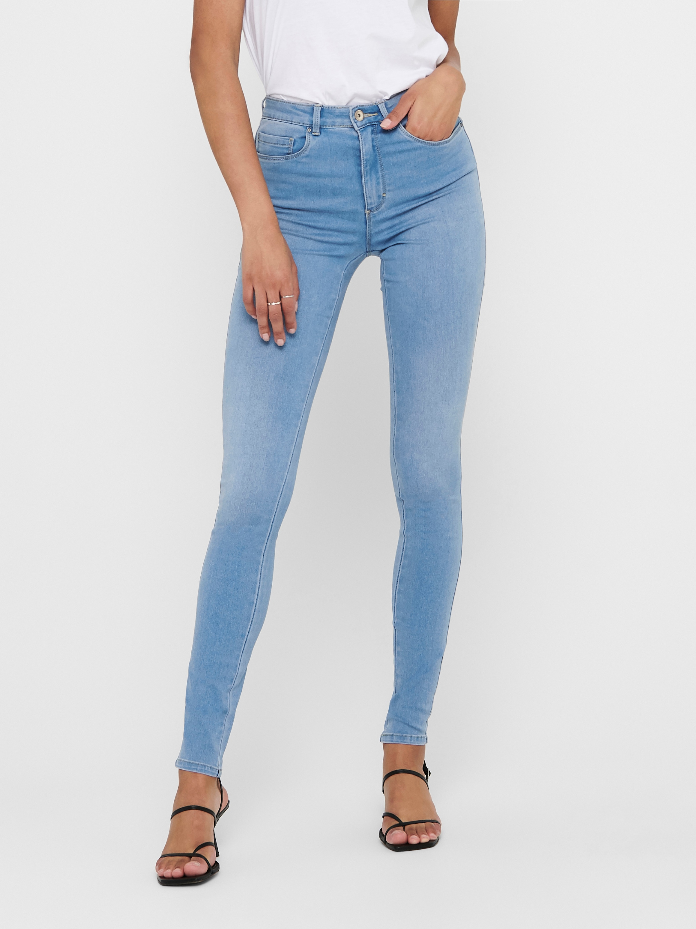 ONLY Jeans taille haute »ONLROYAL – Skinny-Jeans mit hoher Taille und Abriebeffekt« skinny fit, casual, Denim, Baumwollmischung, Eingrifftaschen