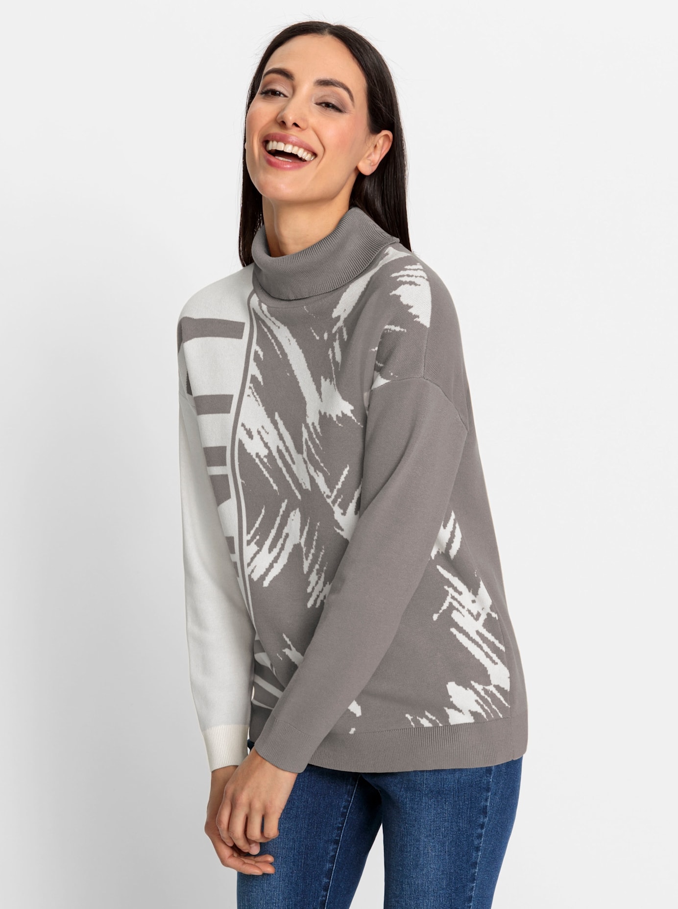 heine Jacquardpullover »Rollkragenpullover«