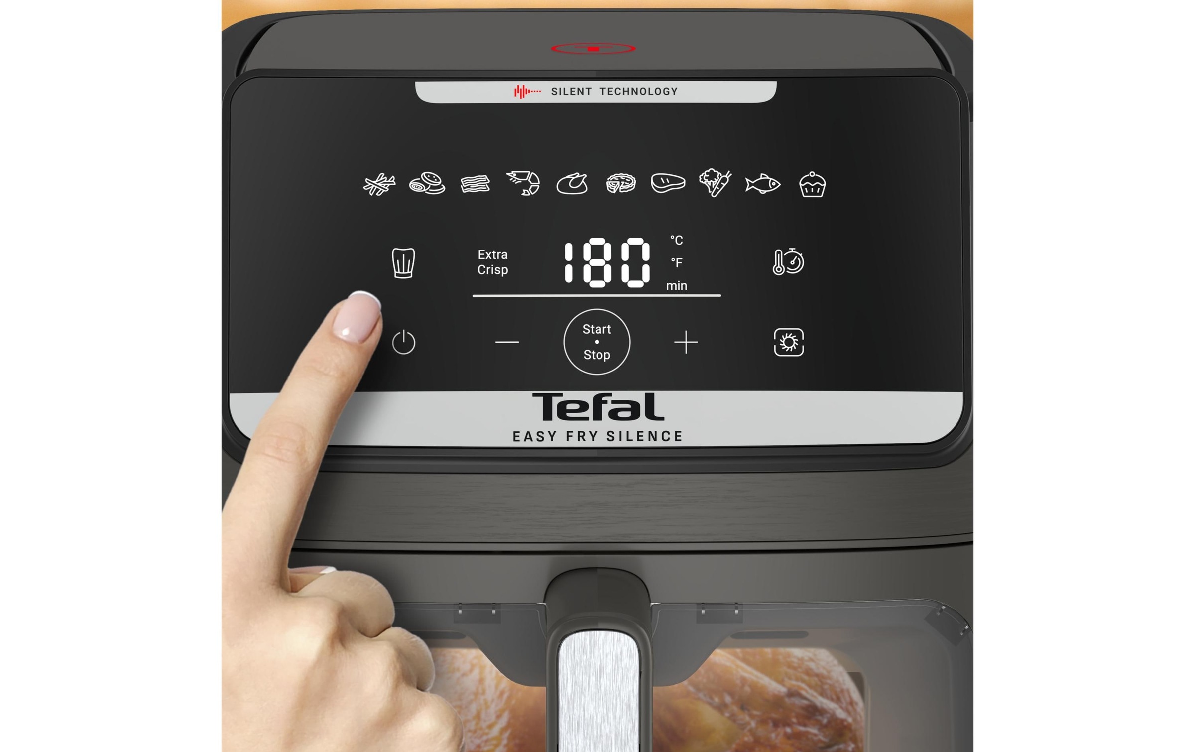 Tefal Heissluftfritteuse »Easy Fry Silence XXL« 1800 W 10 Programme, Sichtfenster, Rezepte in der My Tefal App, EY846H