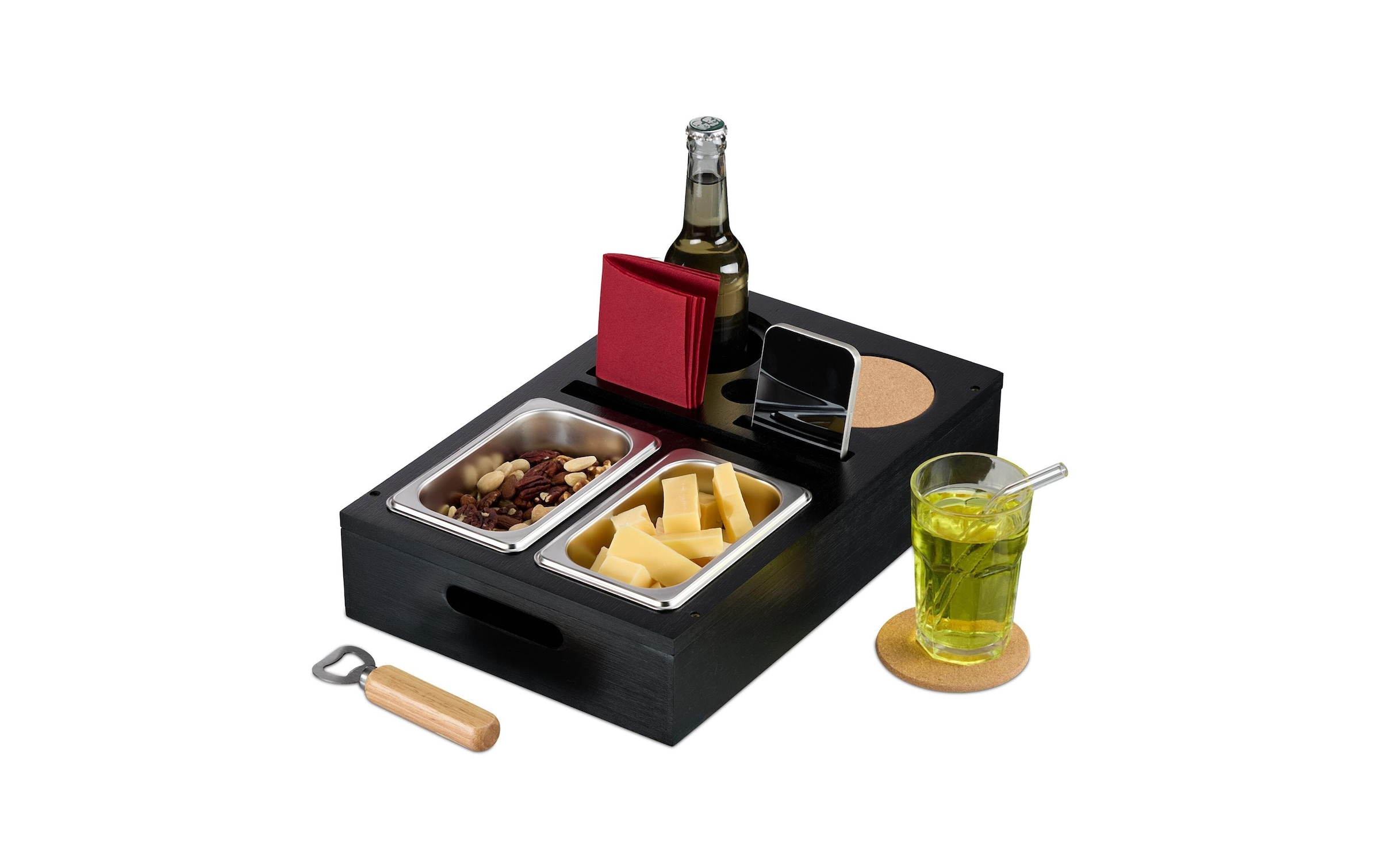relaxdays Plateau »mit Snackschalen«