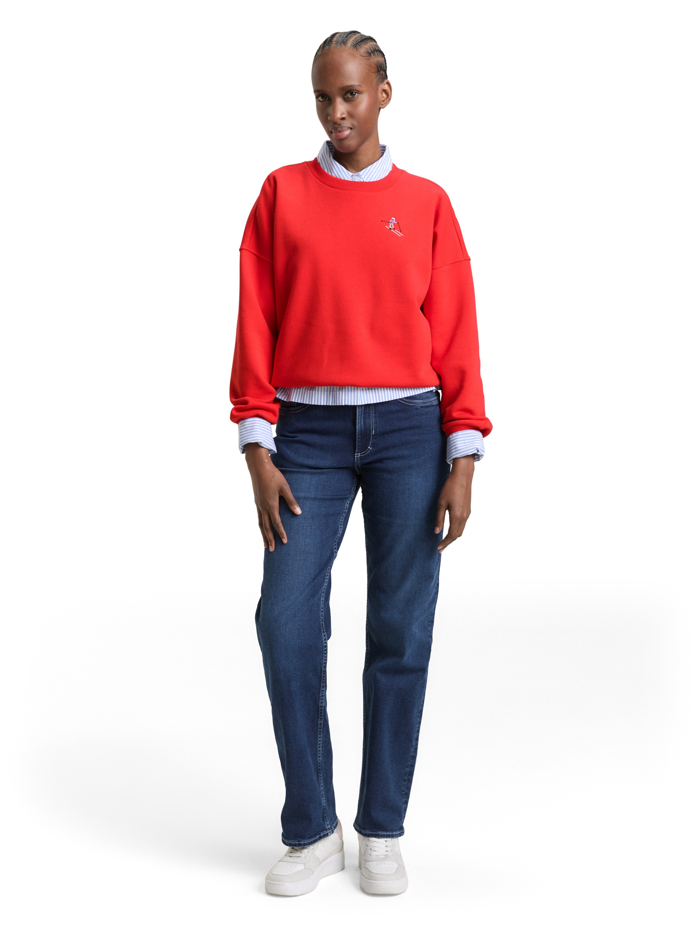 TOM TAILOR Denim Sweatshirt , Rundhals, bequeme Passform, bedruckt
