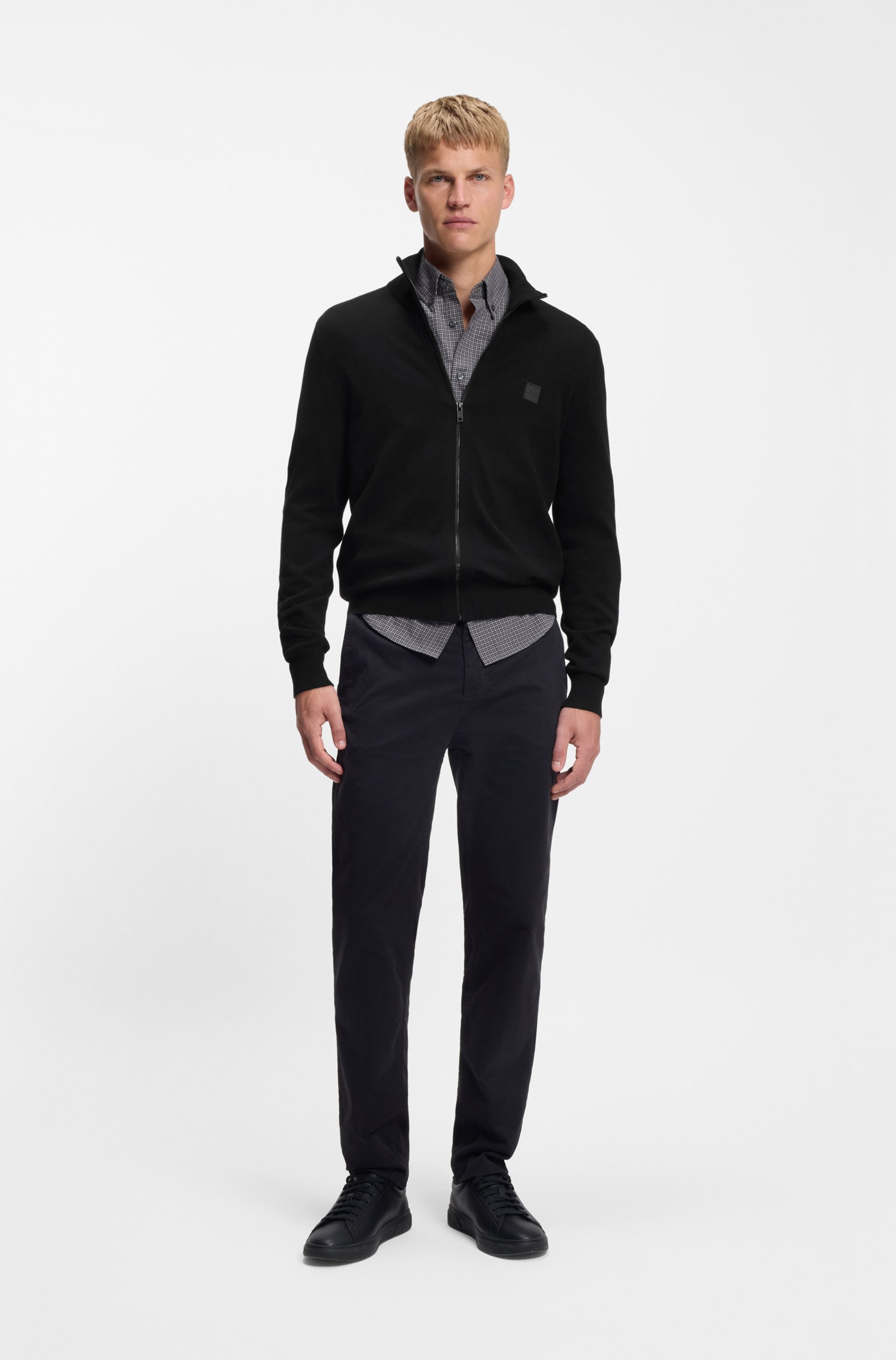 BOSS ORANGE Strickjacke »Kanozip« mit Reissverschluss