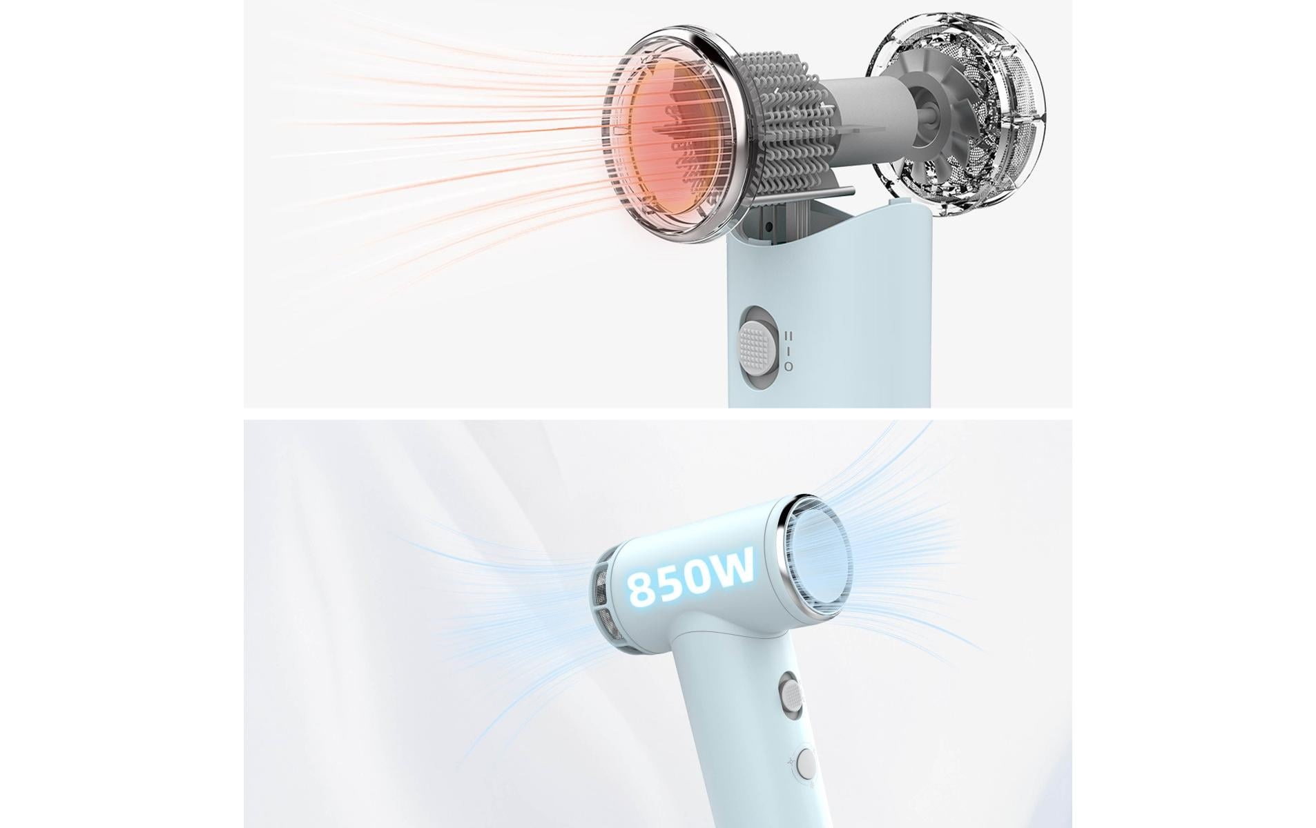   Sèche-cheveux de voyage »KiCA Jet Dry« 850 W Haartrockner inkl. Styling-Aufsatz