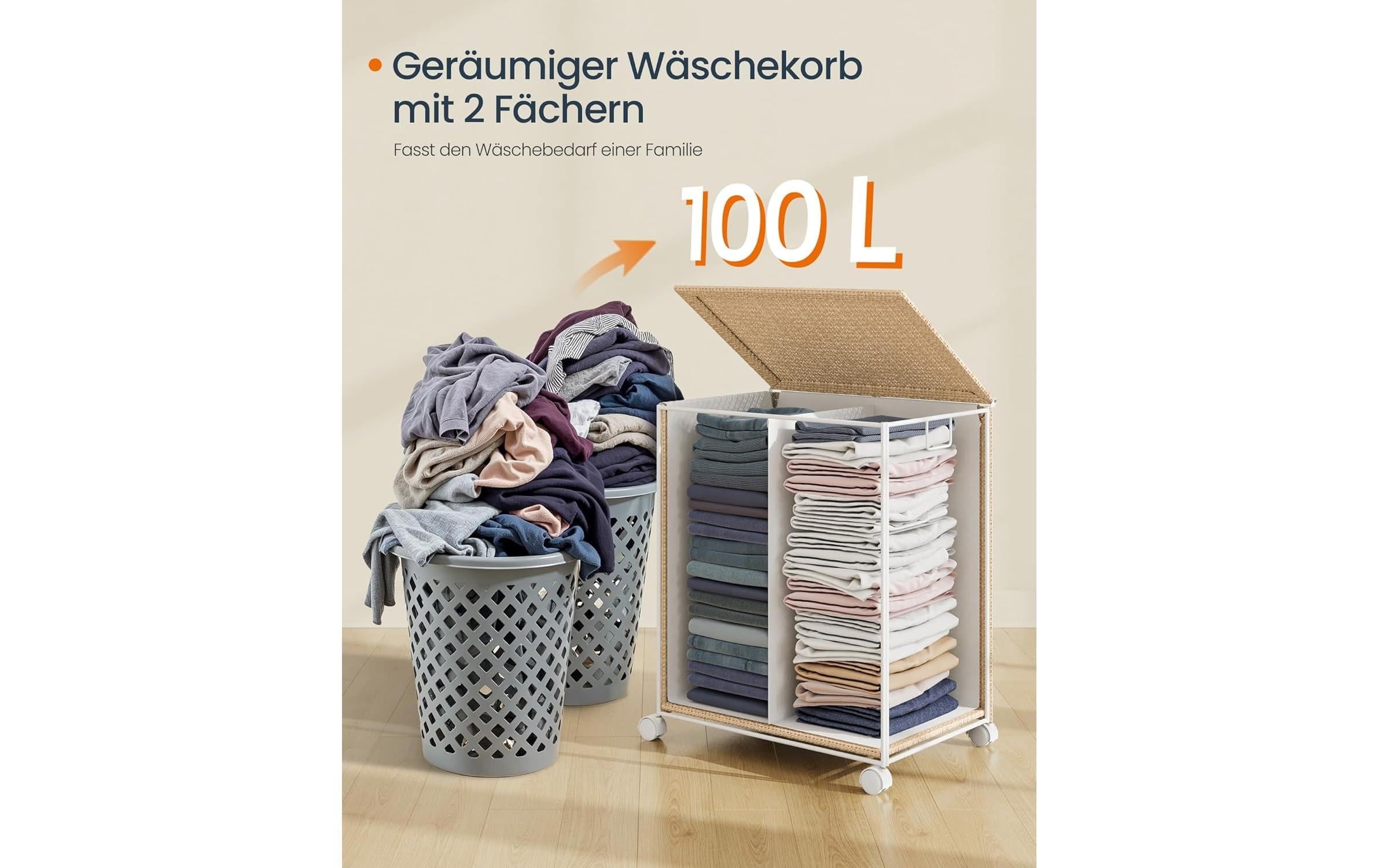 SONGMICS Wäschekorb »100 l, Bambus«