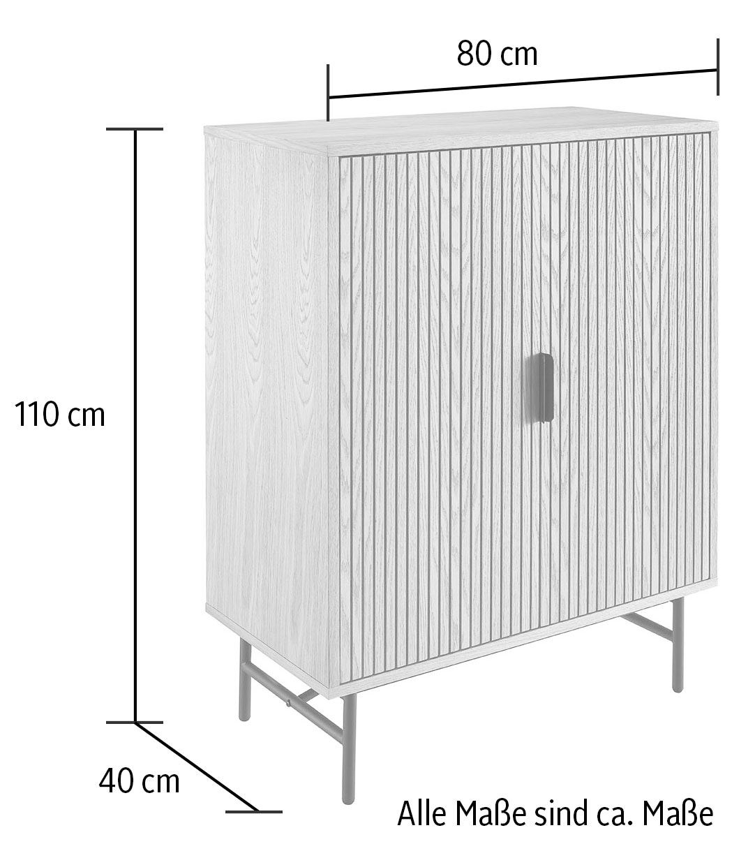 SalesFever Kommode »Visby Stilvolles Sideboard für den Wohnbereich« Eiche Echtholzfurnier