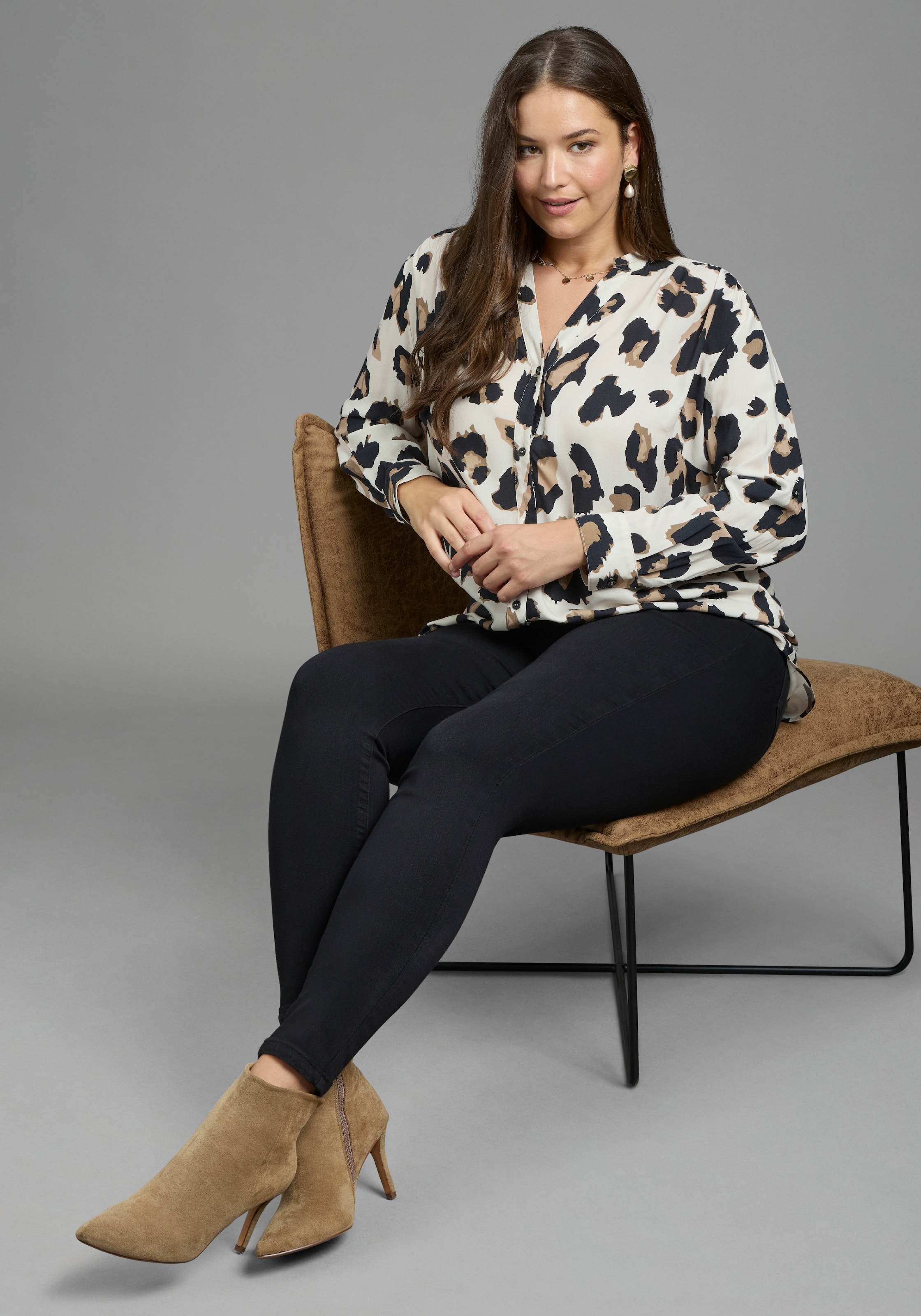 Laura Scott CURVE Longbluse »Grosse Grössen« im Tunika Stil aus weicher Viskose