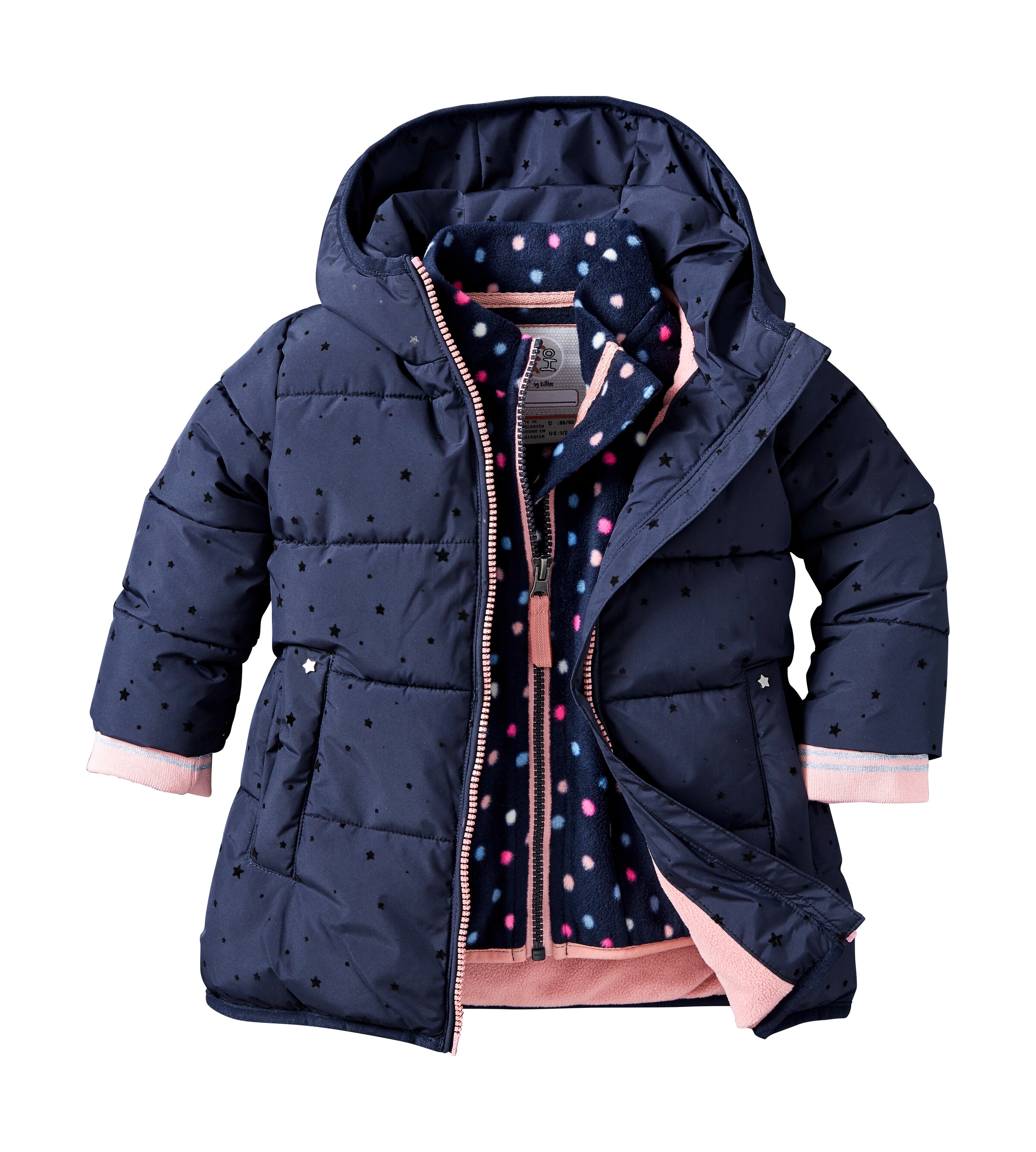 first instinct by killtec Steppmantel »FIOW 16 MNS QLTD CT« Steppmantel mit Kapuze, 10.000 mm Wassersäule, reflektierend