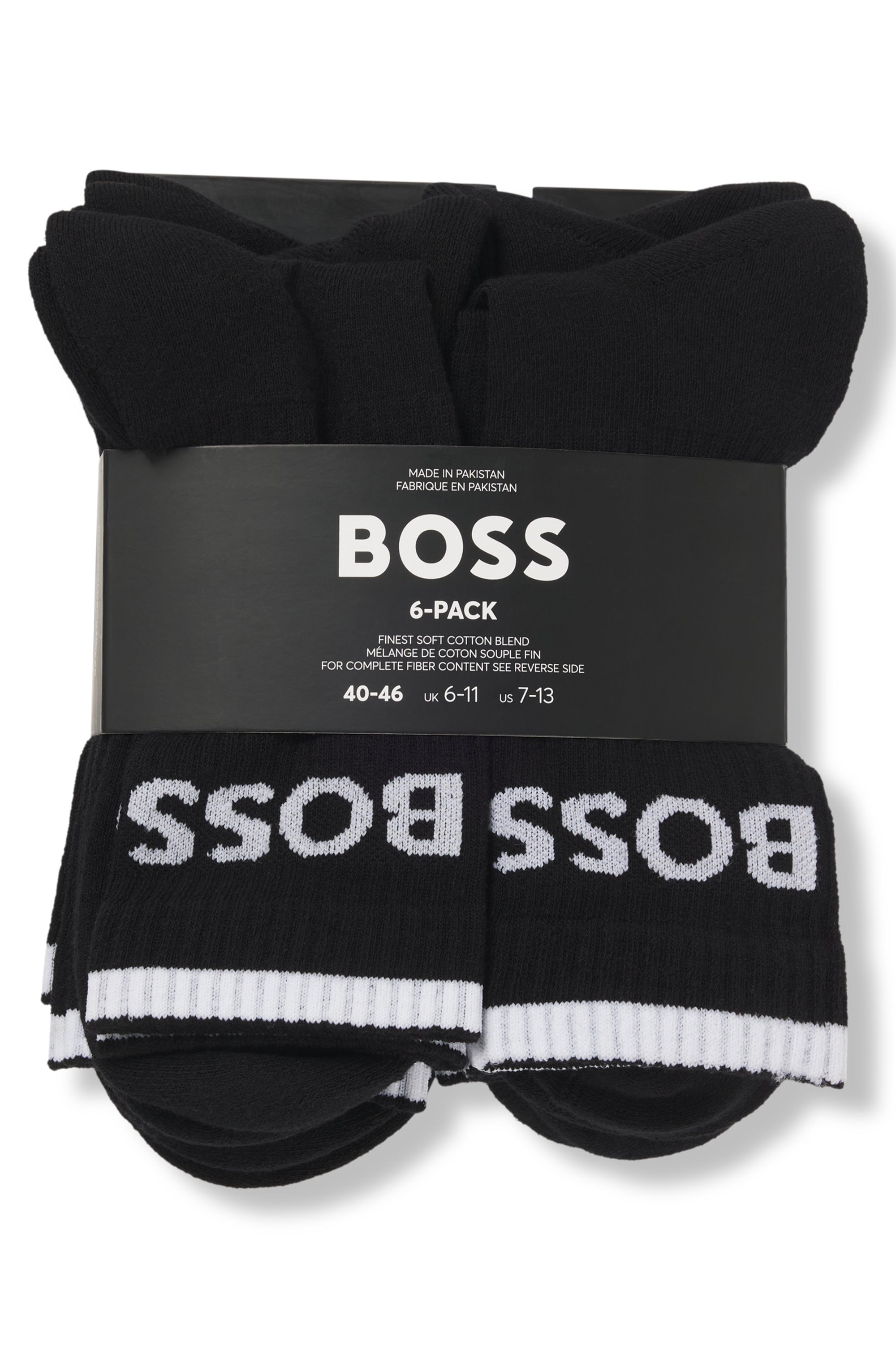 BOSS Chaussettes d'affaires »6P QS Stripe CC« Packung, 6er, 6 Couple tlg. mit BOSS Schriftzug