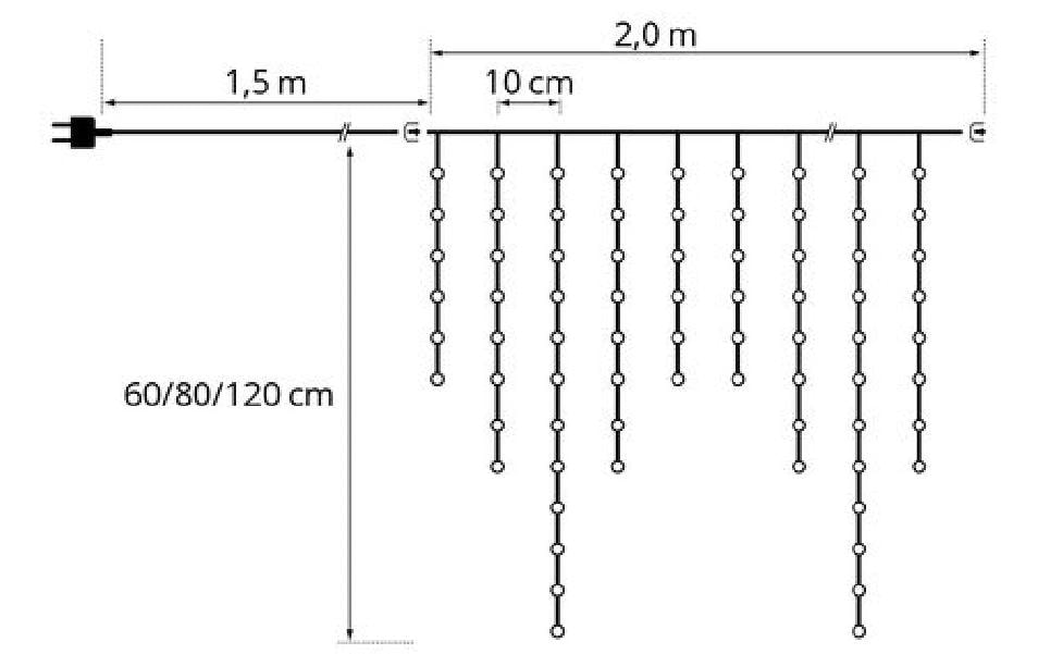 STT LED-Lichtervorhang »Ice Light«