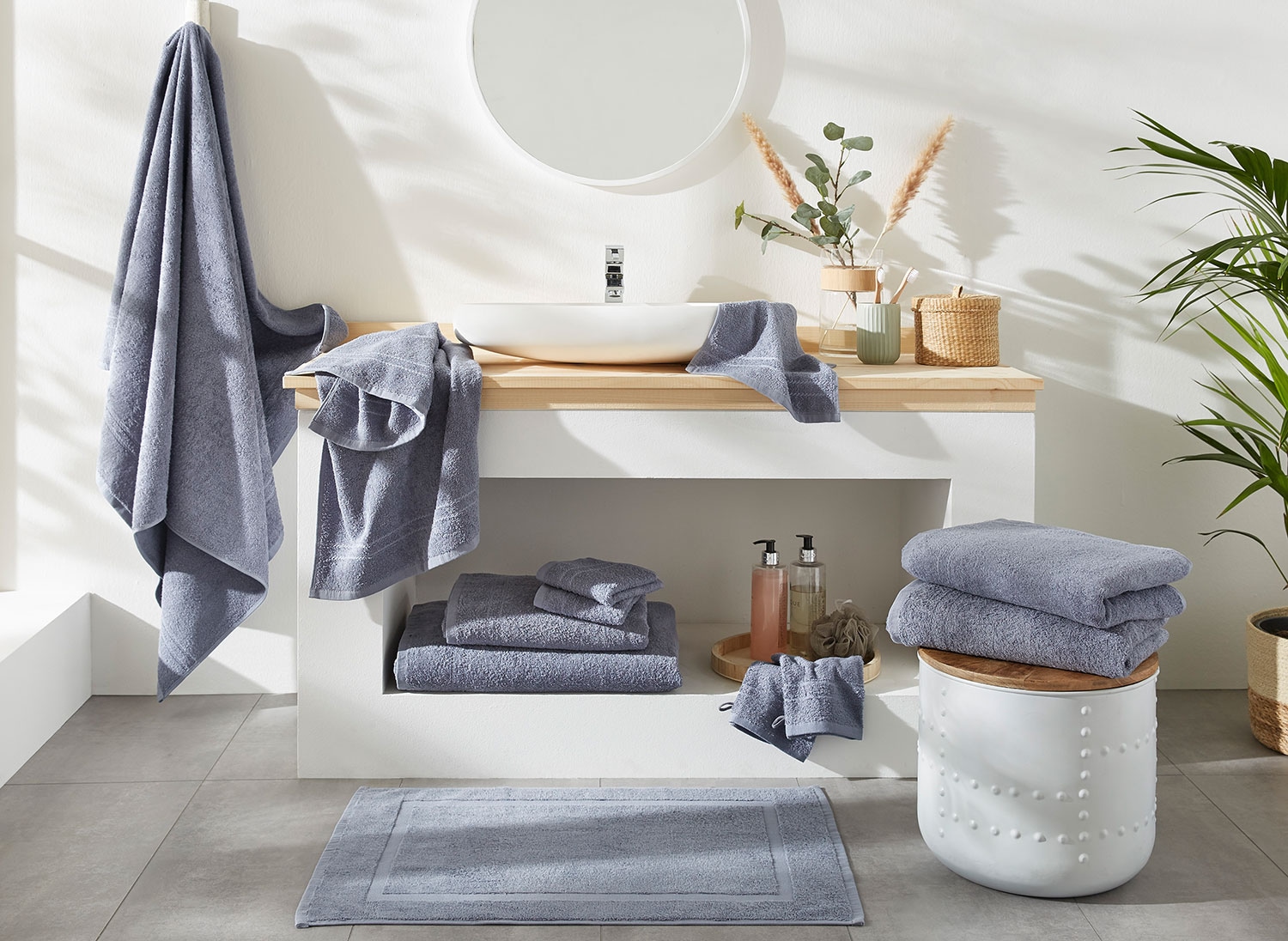 Dyckhoff Set de serviettes »Kristall« Ensemble Frottee ensemble complet salle de bain comprenant tapis de bain