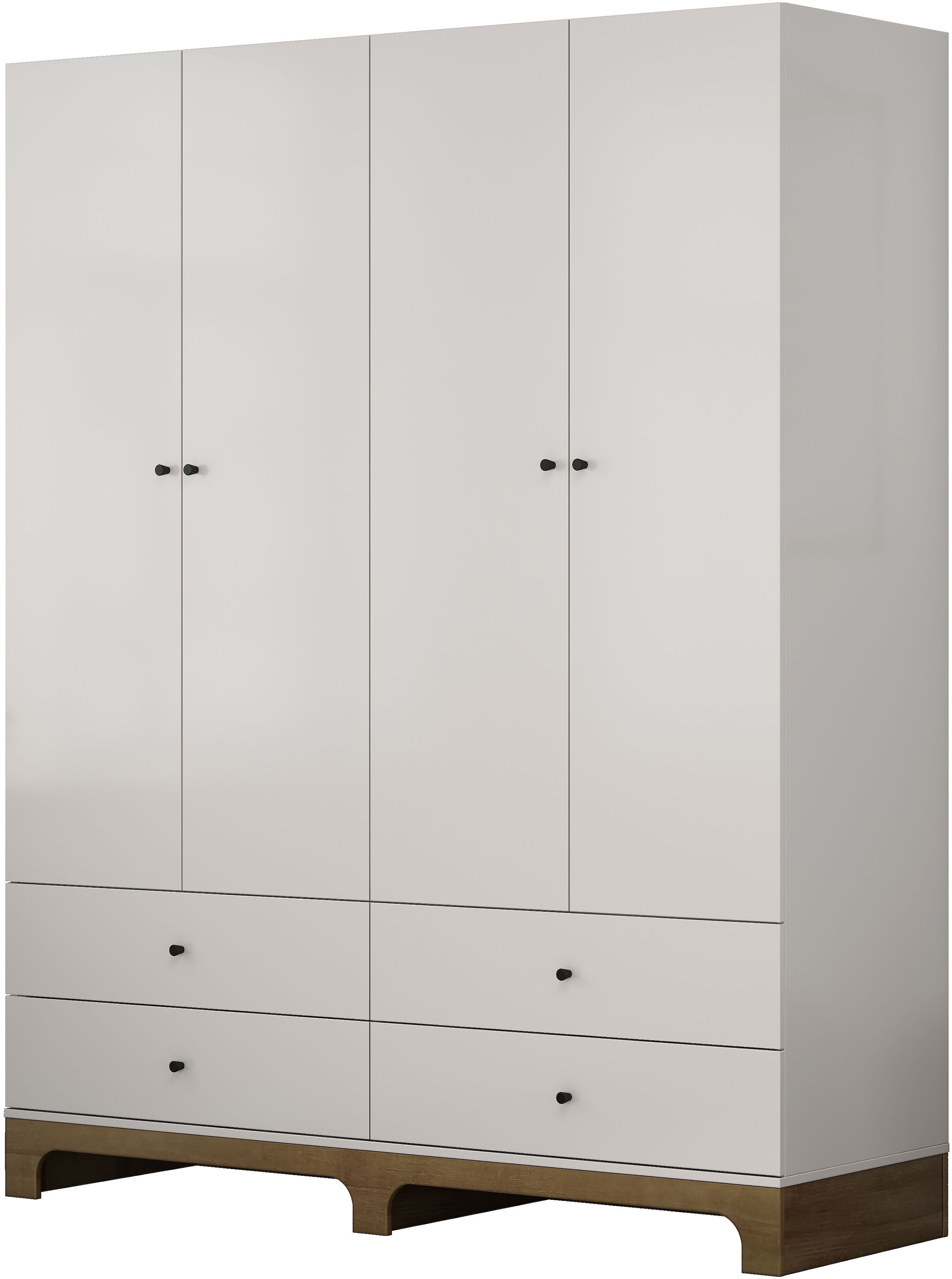 GOODproduct Kleiderschrank »Oslo Schlafzimmerschrank Garderobe weiss Landhaus« Schlafzimmerschrank mit 4 Türen und 4 Schubladen, Breite 160cm