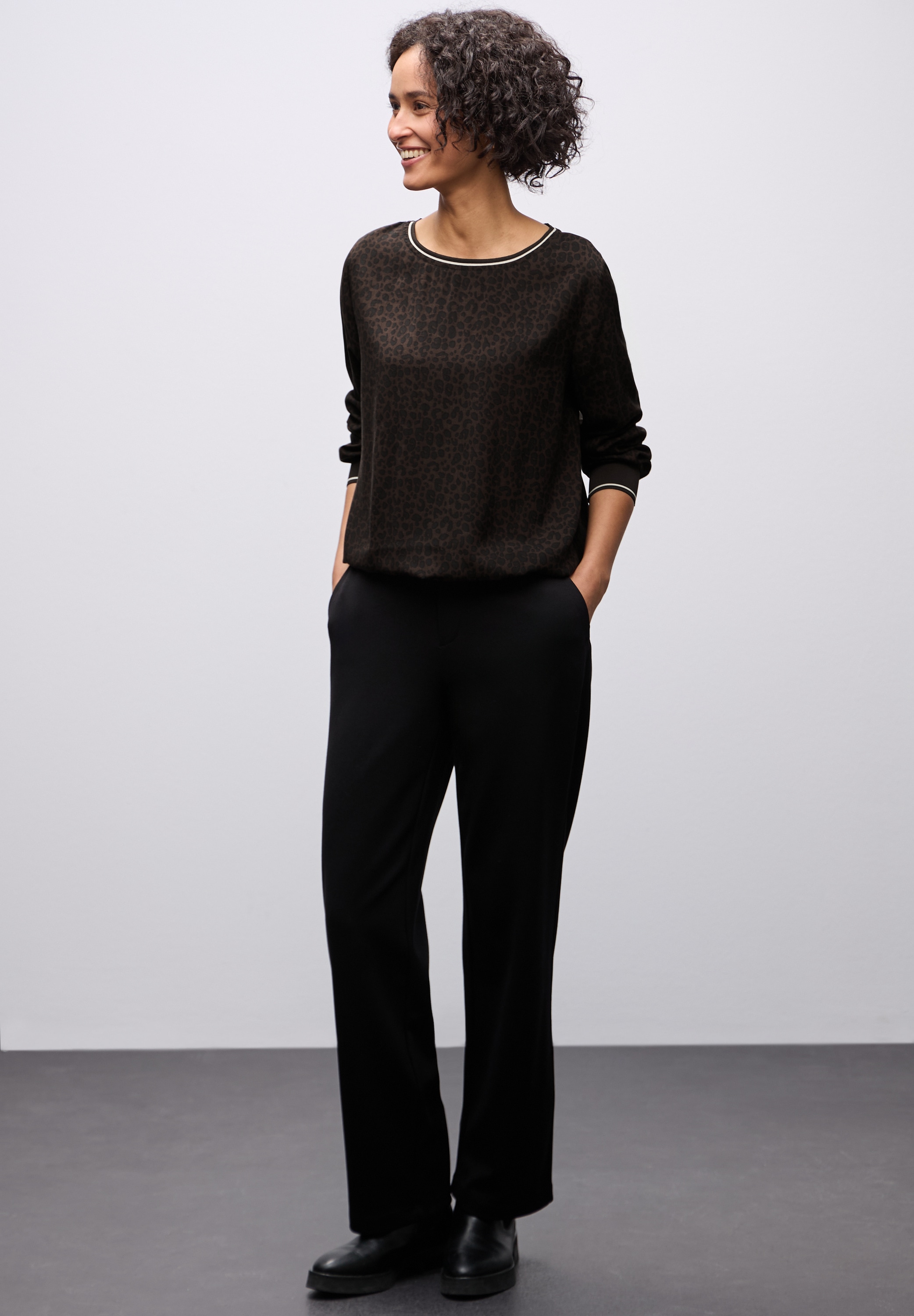 STREET ONE Langarmbluse mit Leo-Print