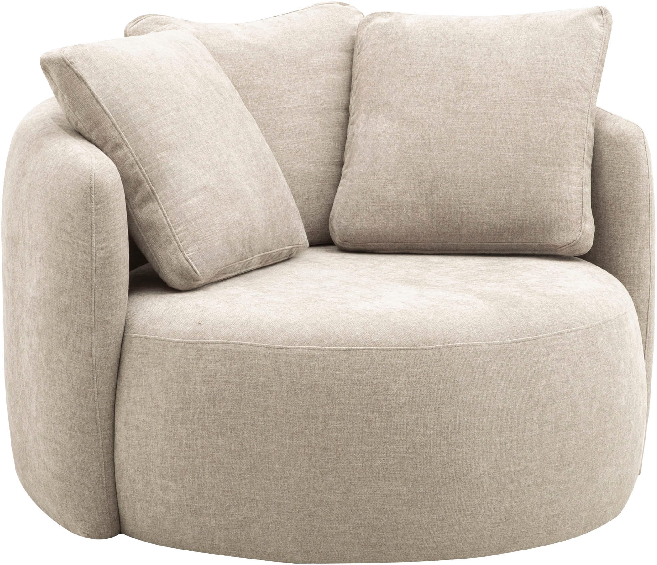 GOODproduct Sessel »Kaarl, moderner Rundsessel, Loungesessel, Loveseat« Webstoff, in fünf Farben, inkl. Rückenkissen, zeitloses Design