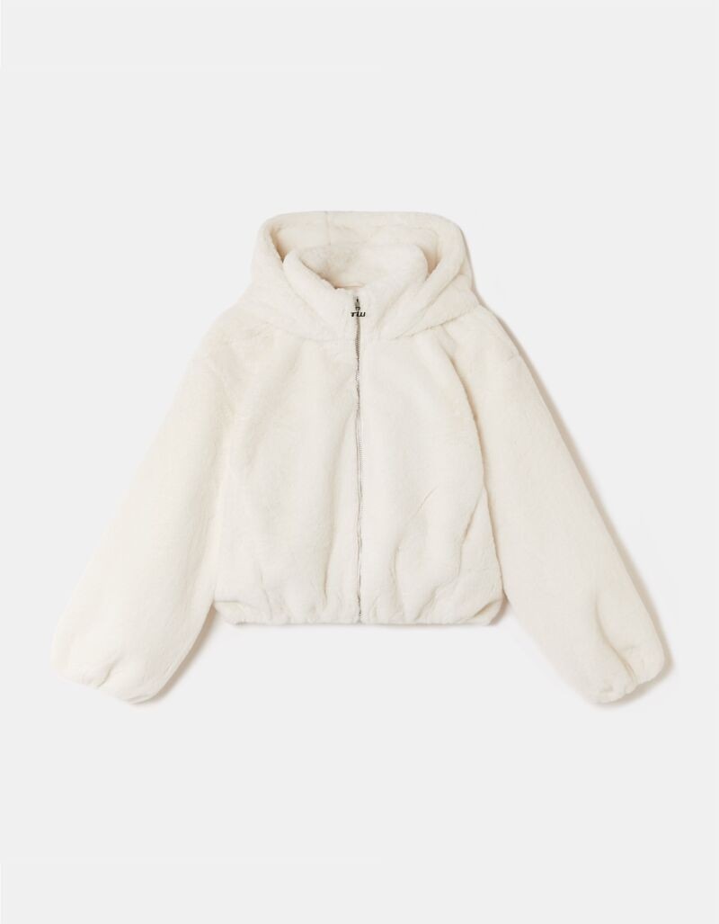 Tally Weijl Kapuzenplüschjacke »SJAFFTIDE« mit Kapuze weich, mit Kapuze und Stehkragen im oversized Fit