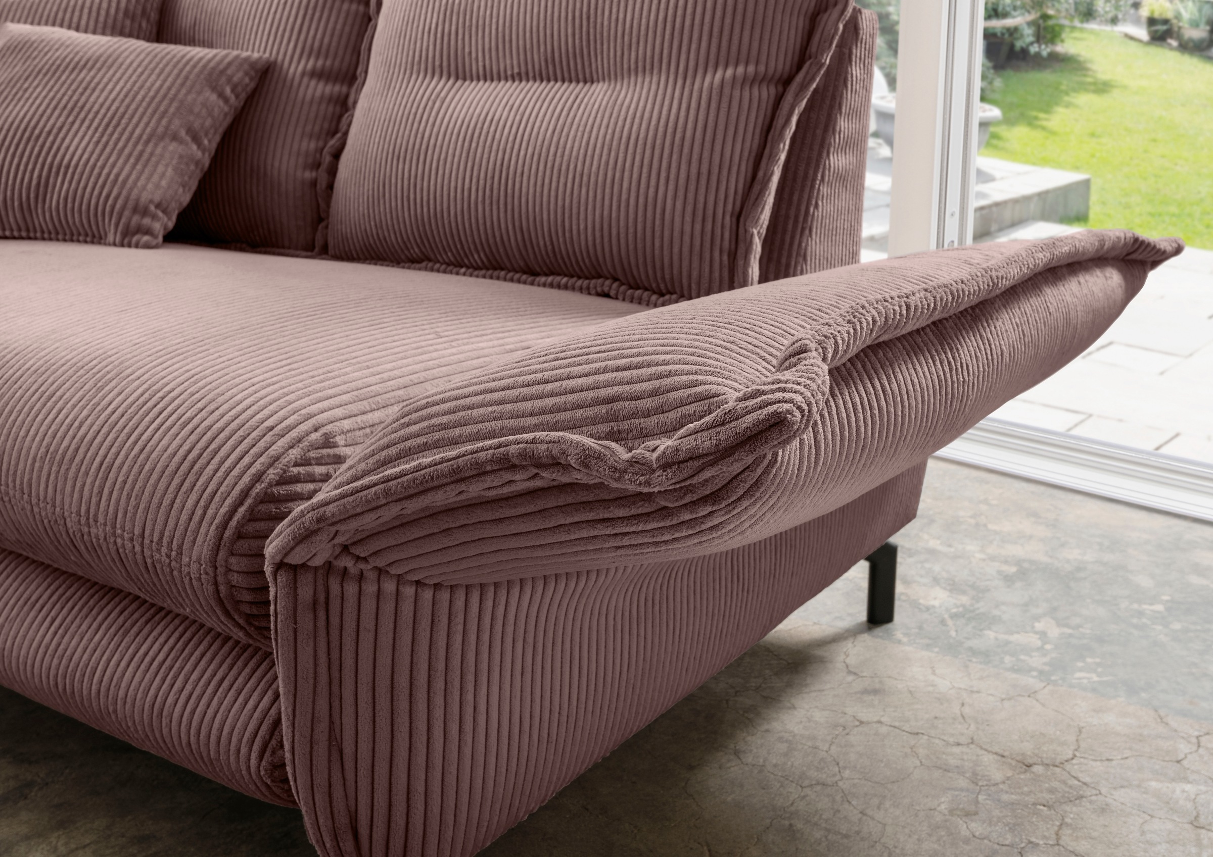 Home affaire 2-places »LAVA  Breite 168 cm, modern & elegant, aktuelle Kissenoptik, bequem« Armlehnen verstellbar