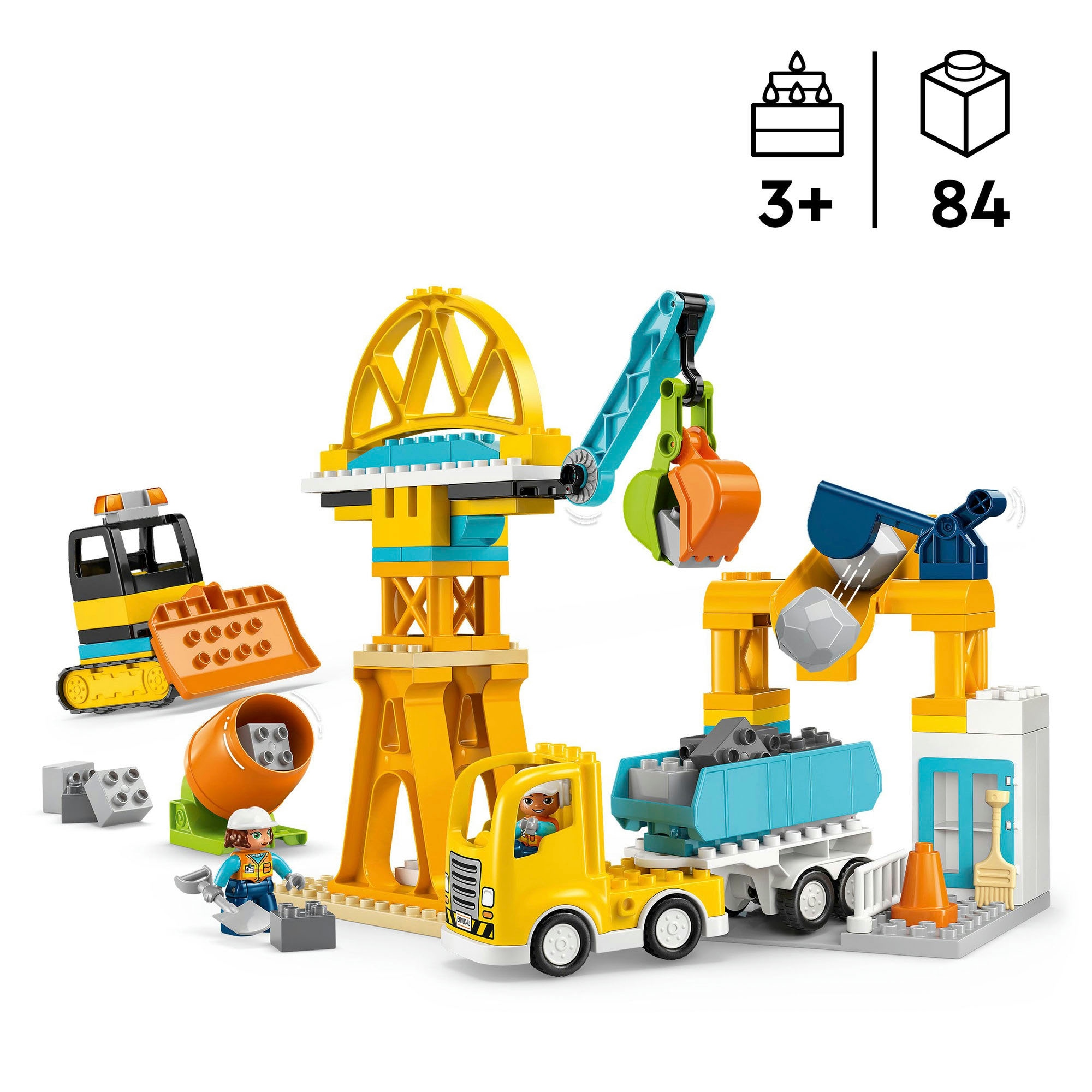 LEGO® Pions de construction »Baustelle mit Baufahrzeugen – 3-in-1-Set (10476), LEGO DUPLO Town« Made in Europe