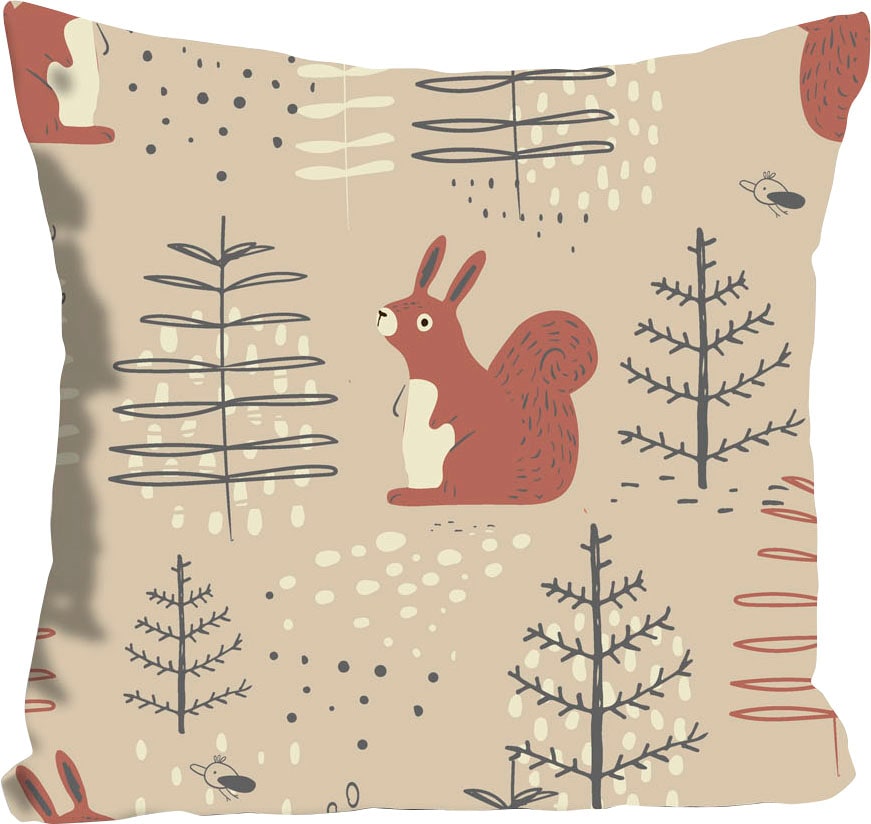 queence Dekokissen »Devin« mit süssen Eichhörnchen