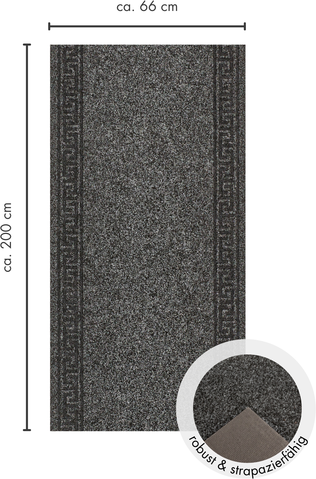 Andiamo Läufer »Luan« rechteckig 7 mm Höhe Schmutzfangläufer, meliert, mit Bordüre, für den Eingangsbereich