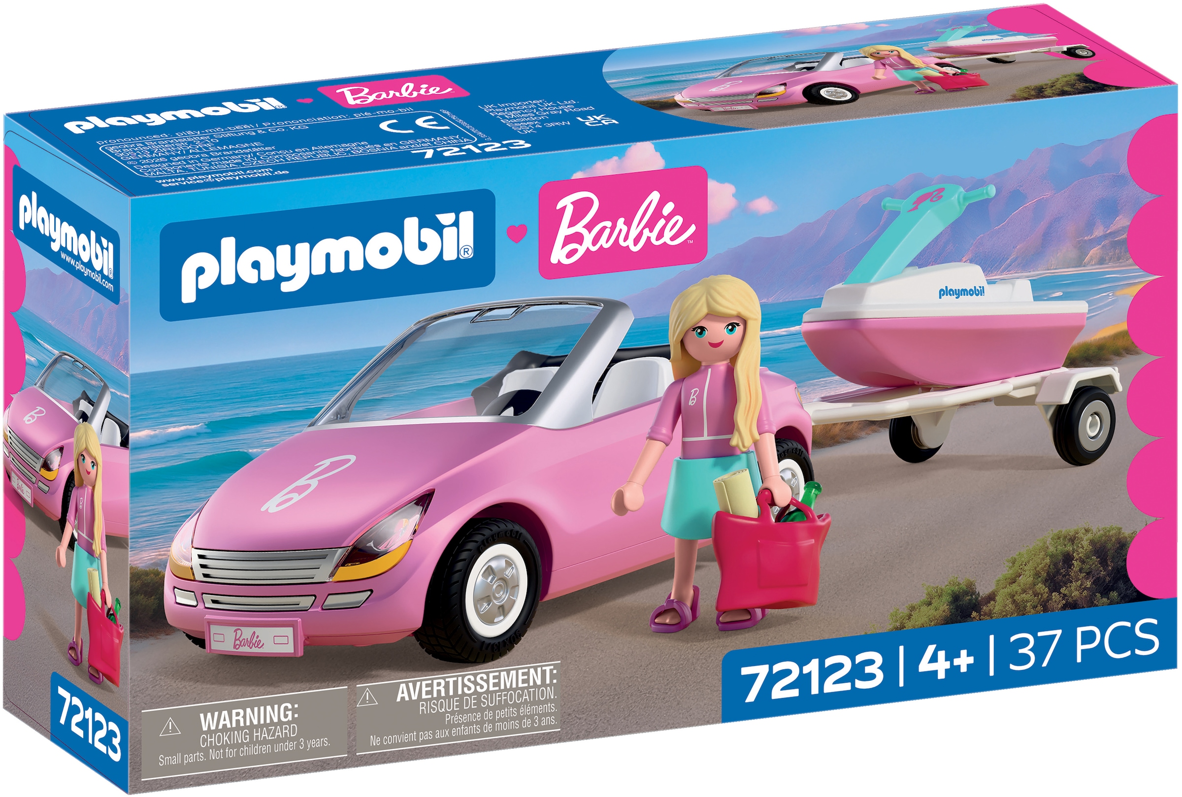 Playmobil® Konstruktions-Spielset »PLAYMOBIL x Barbie™ Cabrio (72123), Barbie™« Made in Europe