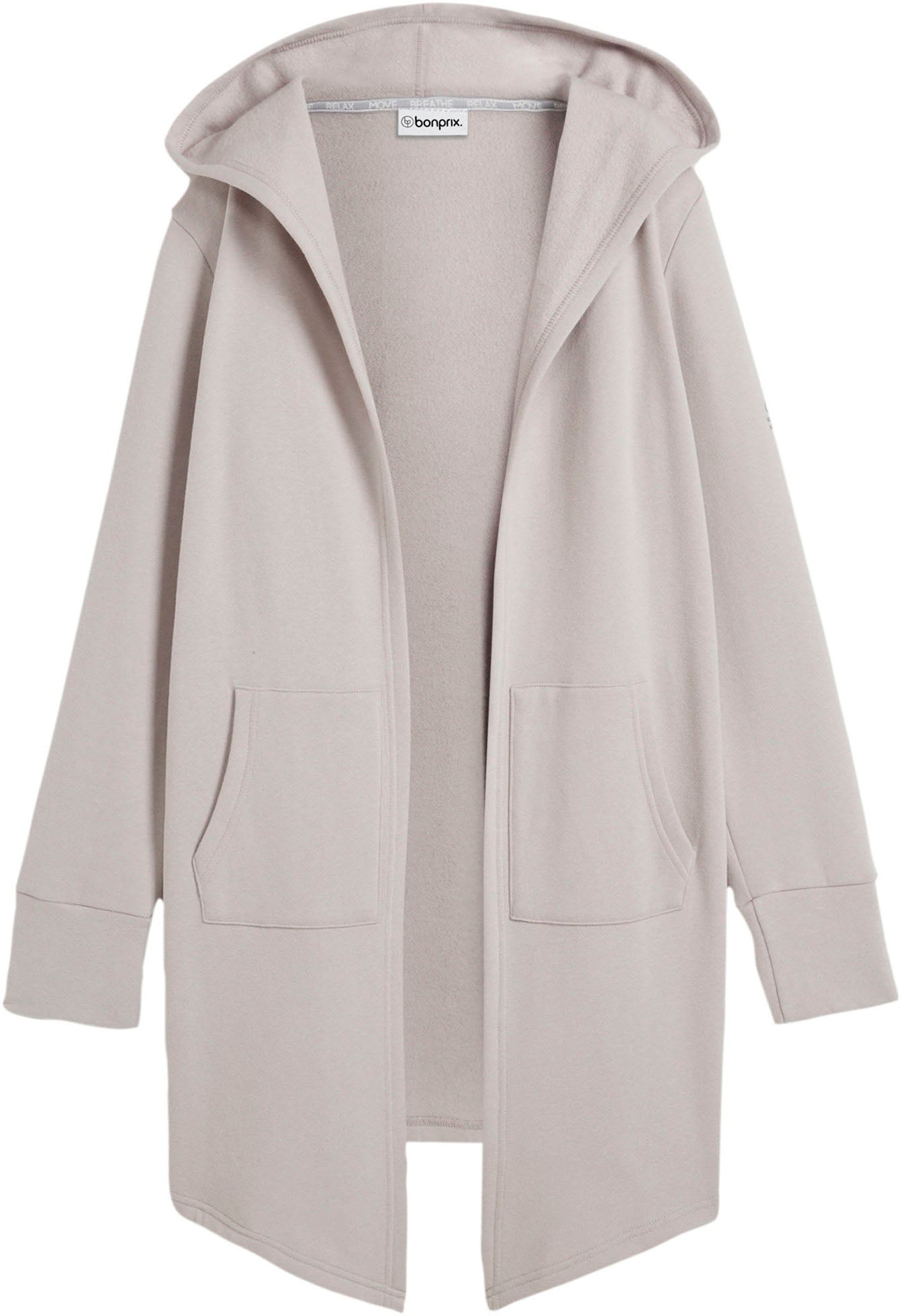 bonprix Veste sweat »Long-Sweatjacke« mit Nahtreissverschluss, aus Baumwolle und Polyester