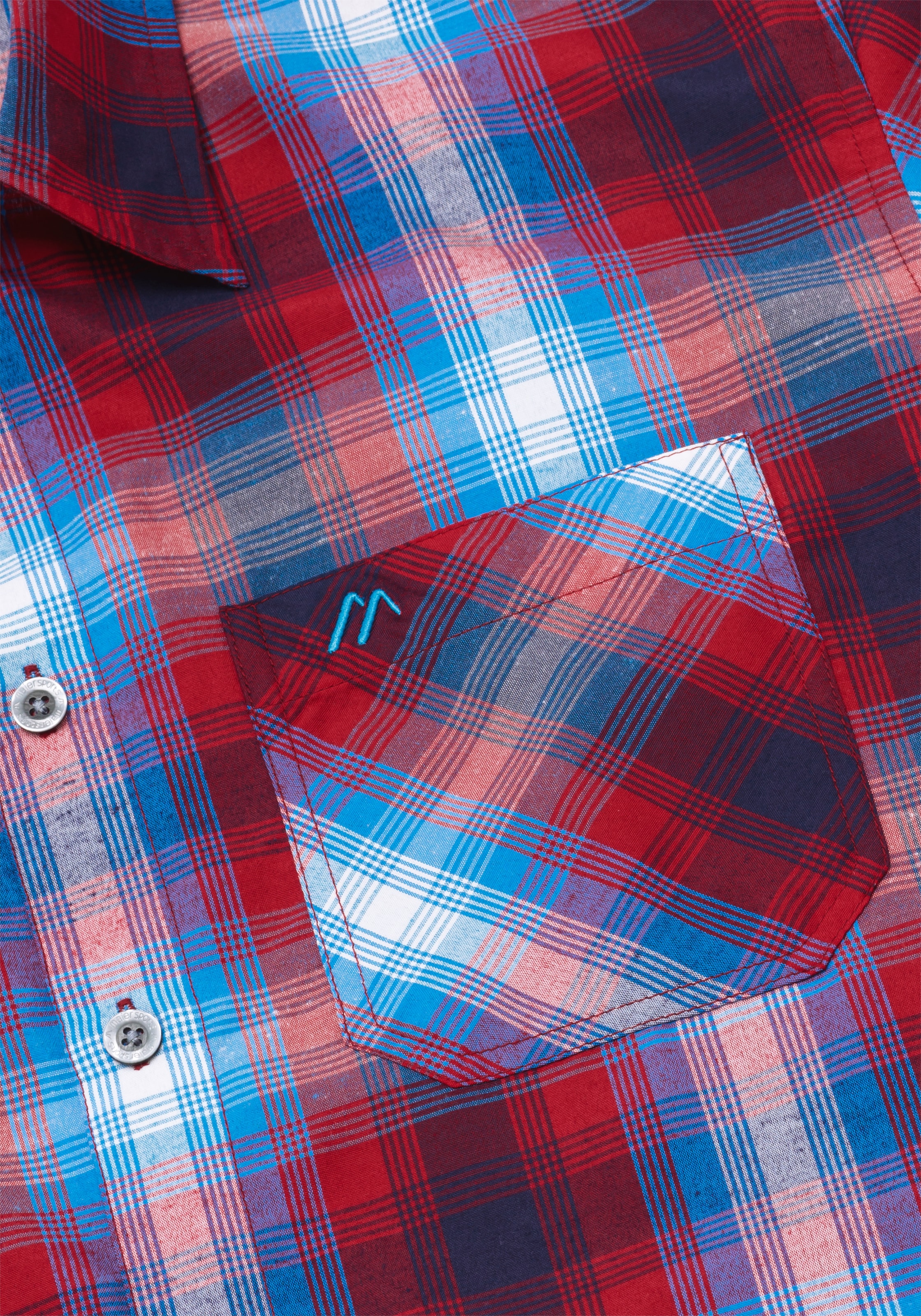 Maier Sports Chemisier fonctionnel »Mauro« chemise homme manches courtes, chemise décontractée à carreaux, manches courtes, coupe régulière