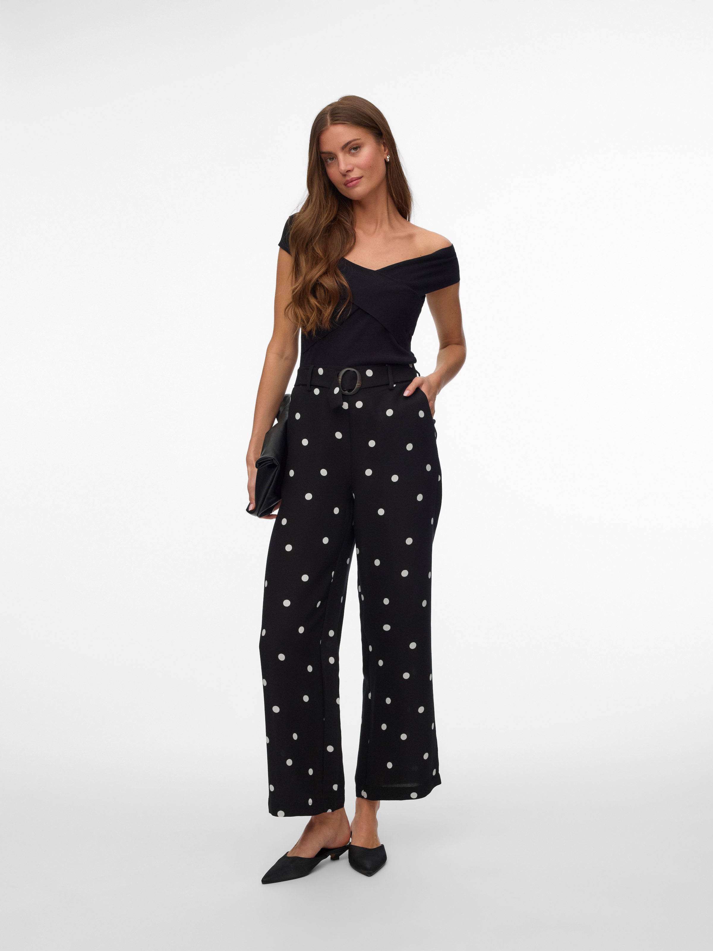 Vero Moda Pantalon à enfiler »VMJOAN HW WIDE PANT WVN BTQ«  Viskosemischung