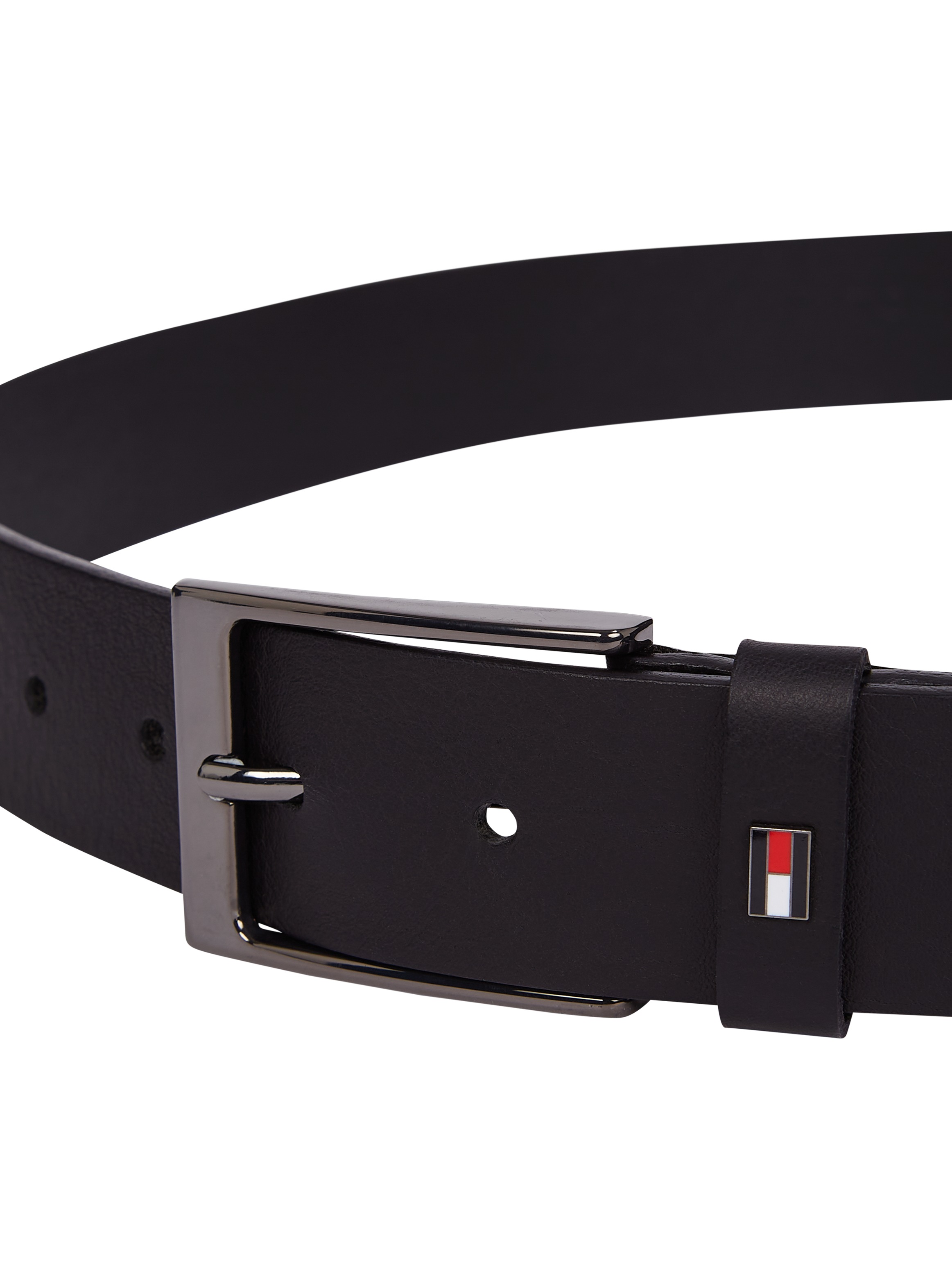 Tommy Hilfiger Ceinture en cuir »LAYTON 3.5 cm breit«, Metallpatch, Einfachdornschliesse