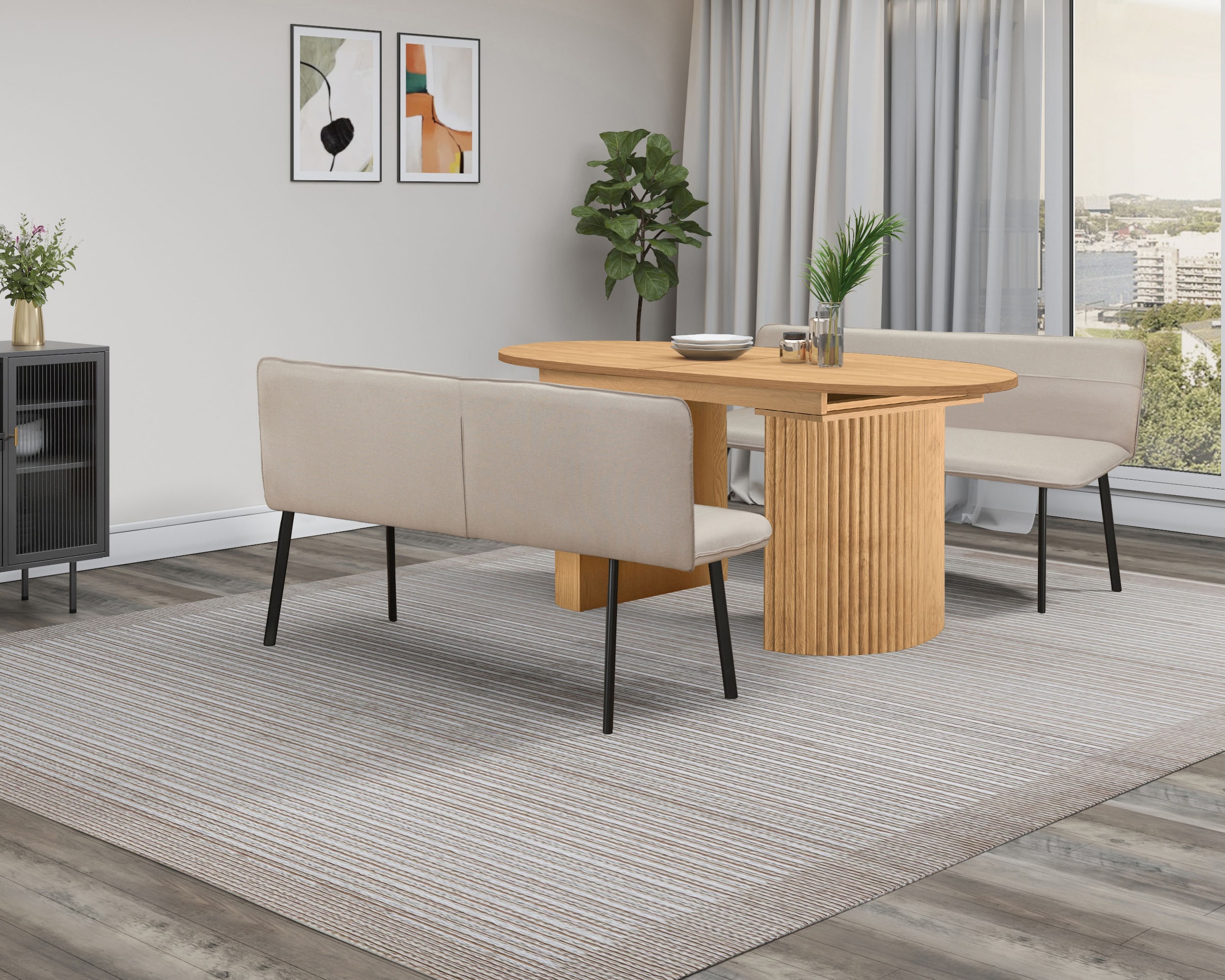 GOODproduct Esstisch »Gartempe« ausziehbar 160-210 cm, Synchronauszug, inkl Einlegeplatte, Breite 90cm