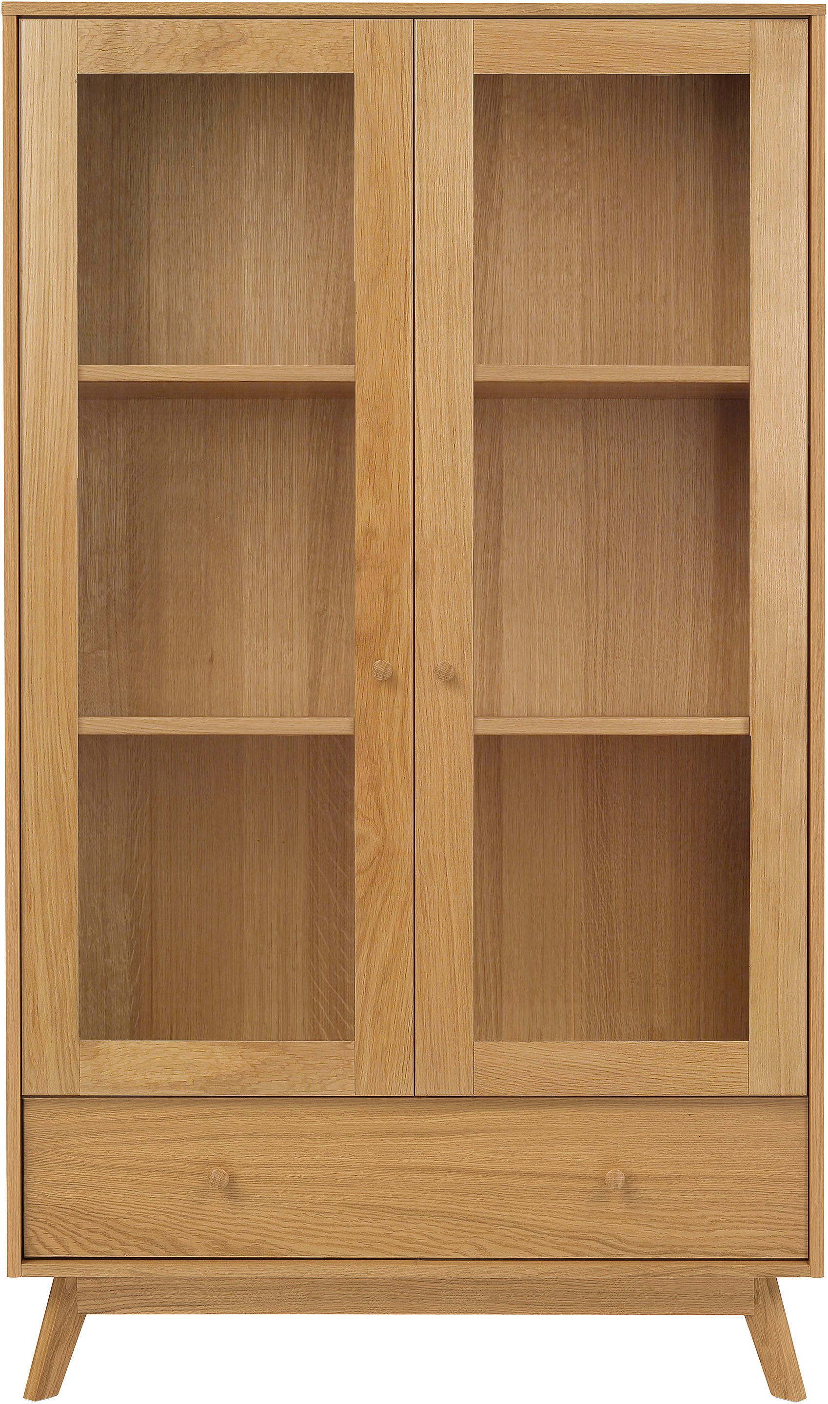 Woodman Vitrine en verre »Kensal« au design scandinave épuré, placage chêne, FSC®
