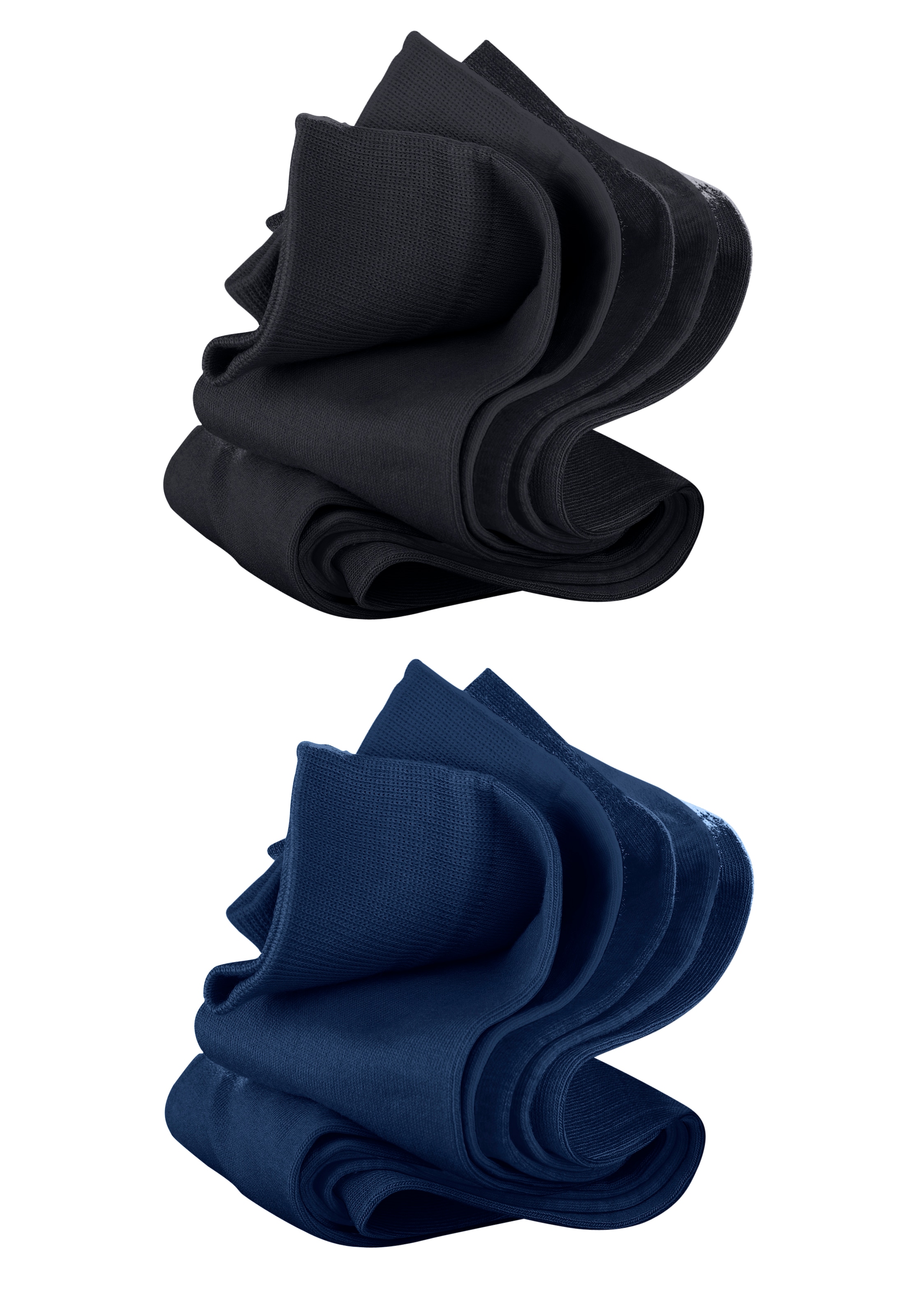 H.I.S Chaussettes de loisirs »Damen und Herren Atmungsaktiver Baumwollanteil; Business, Basic« Paquet, 10 cuis tlg. avec bord-côtes doux