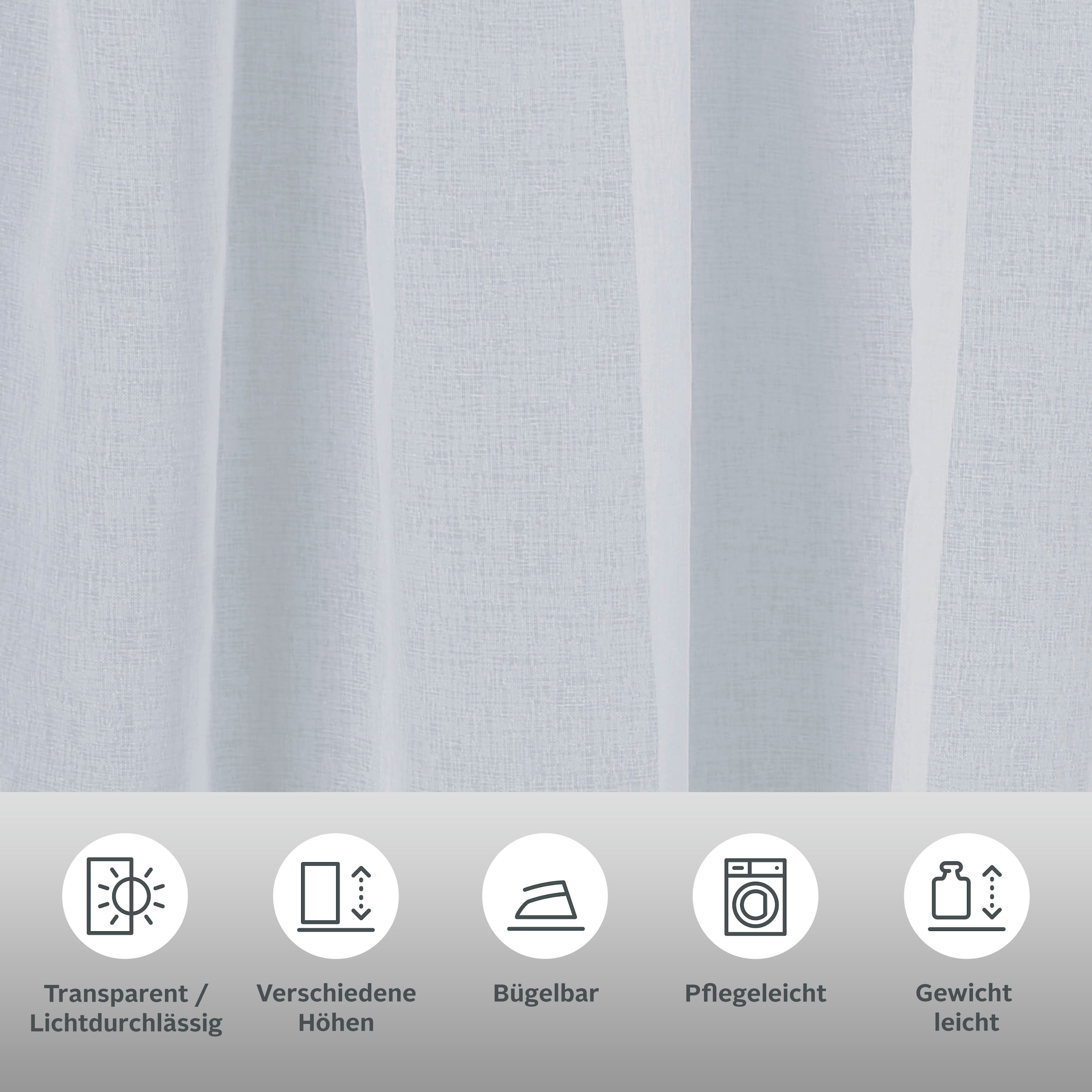 GOODproduct Rideau »Dolly« Bande multifonctionnelle 1 cuis tlg. Transparent, Gewebt, Polyester