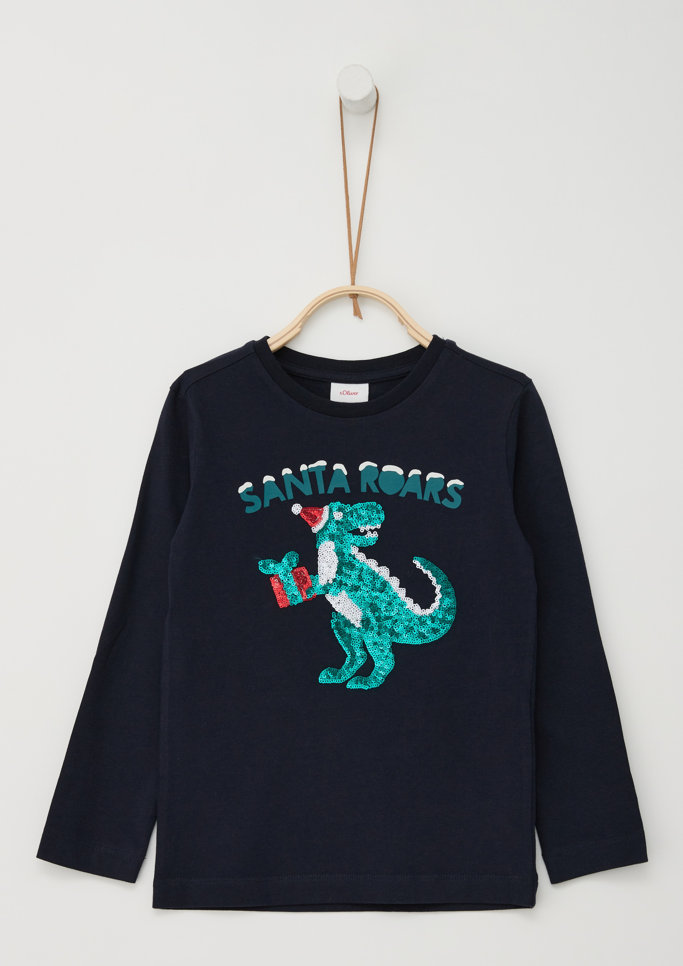 s.Oliver Junior Langarmshirt mit Dino aus Pailetten
