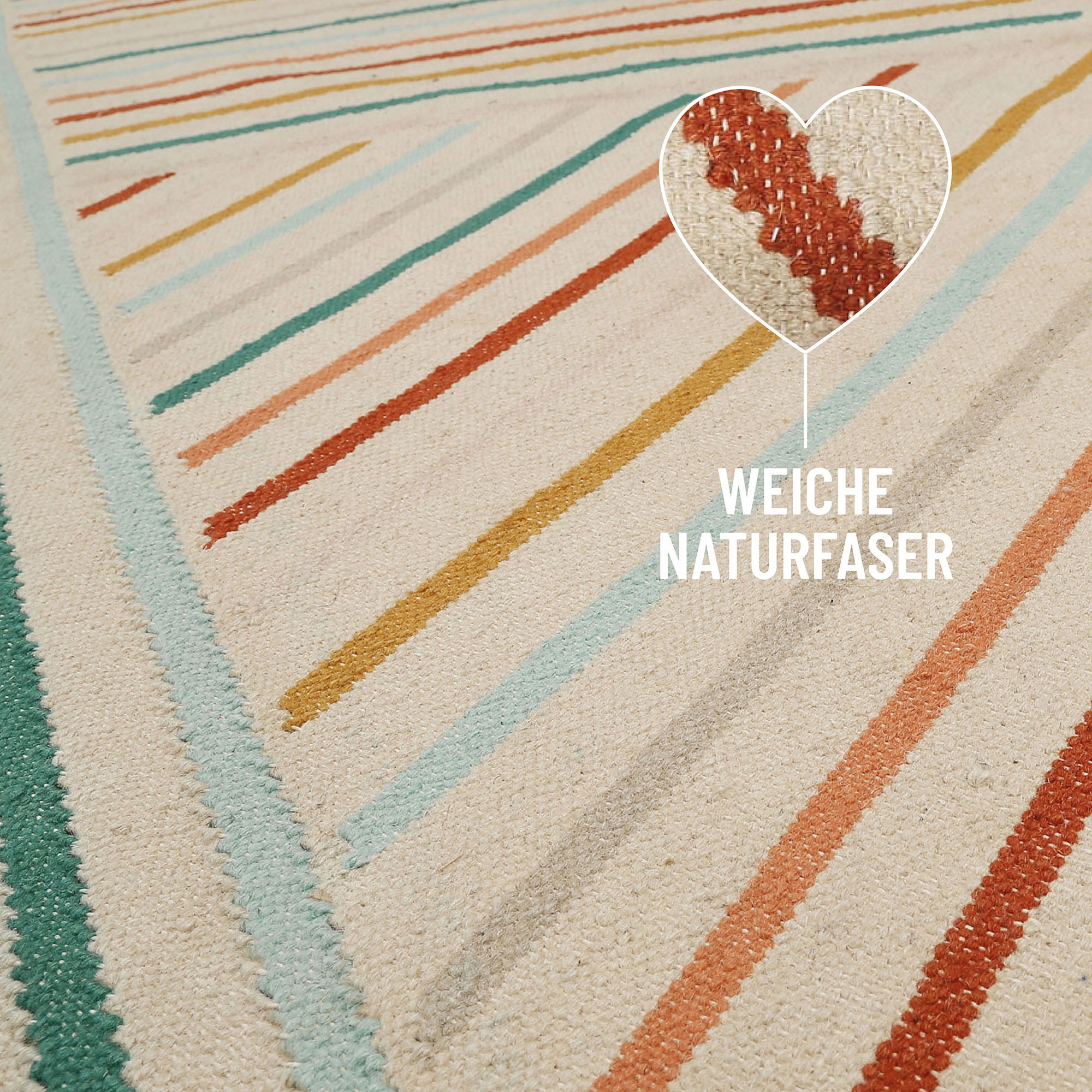 Wecon home Tapis »Modern Pop« Rectangulaire 5 mm Höhe handgewebt, robust, strapazierfähig, skandinavisch, Naturfaser