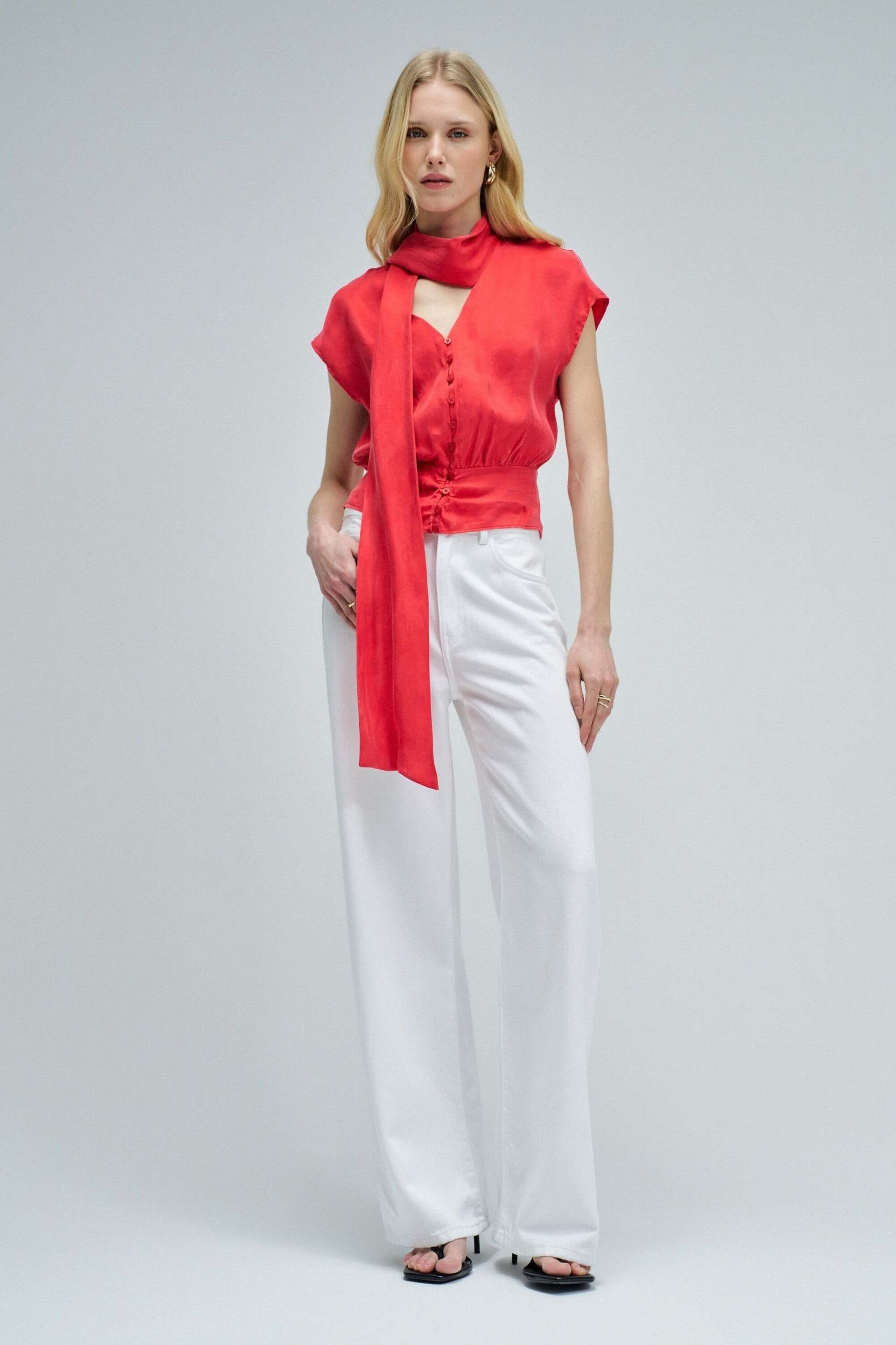 Salsa Blouse à manches courtes »Salsa Jeans Kurzarmbluse Corset Blouse Style«