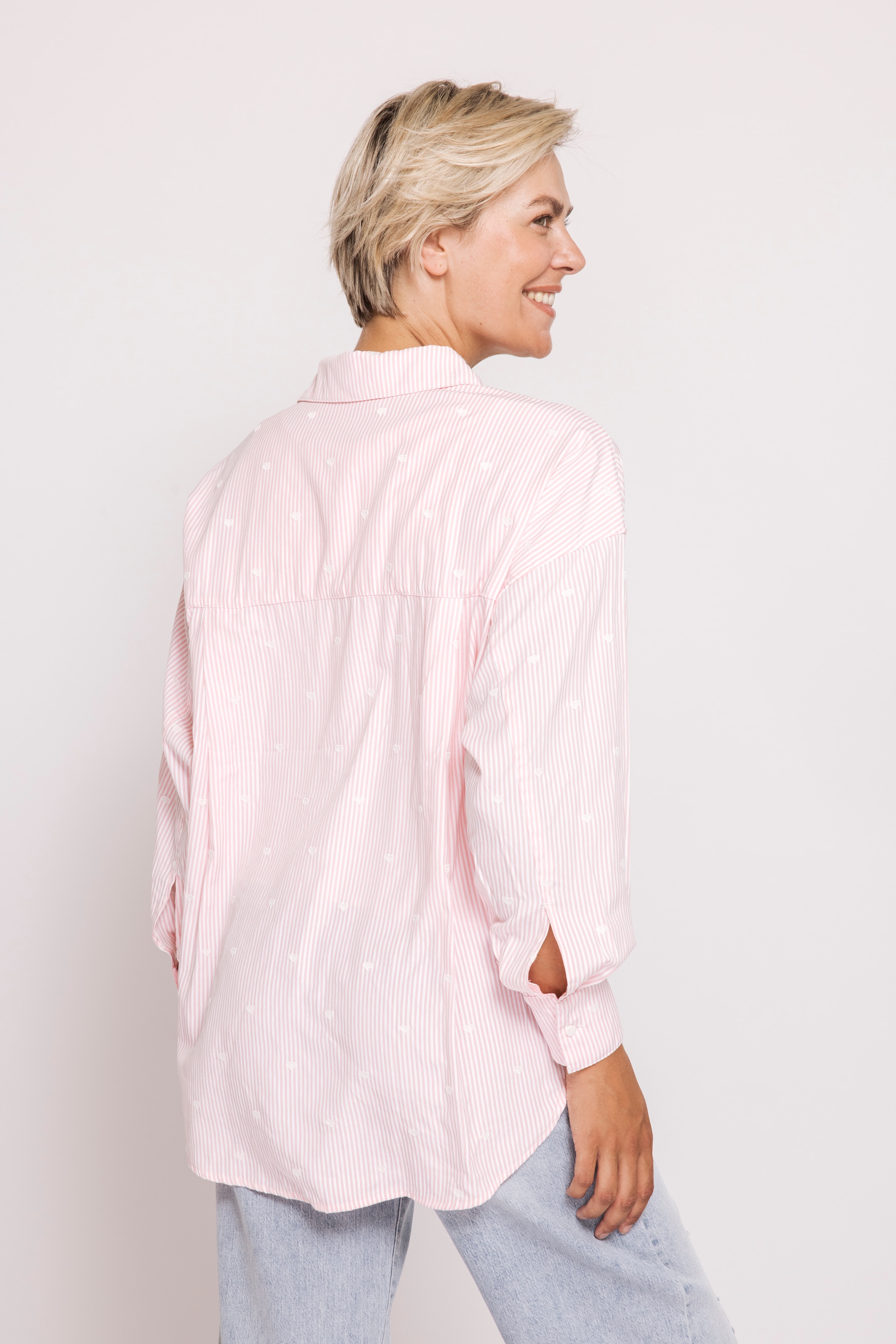 Zhrill Langarmbluse »ZHLUCY Ringelbluse mit Stickerei« im Ringellook und mit Herz-Stickereien