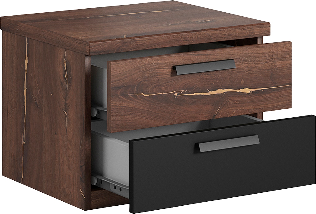 Home affaire Nachtkommode »Sigma, Breite 46 cm, moderner Nachtschrank mit 2 Schubladen« Nachttisch viel Stauraum, Nachtkonsole