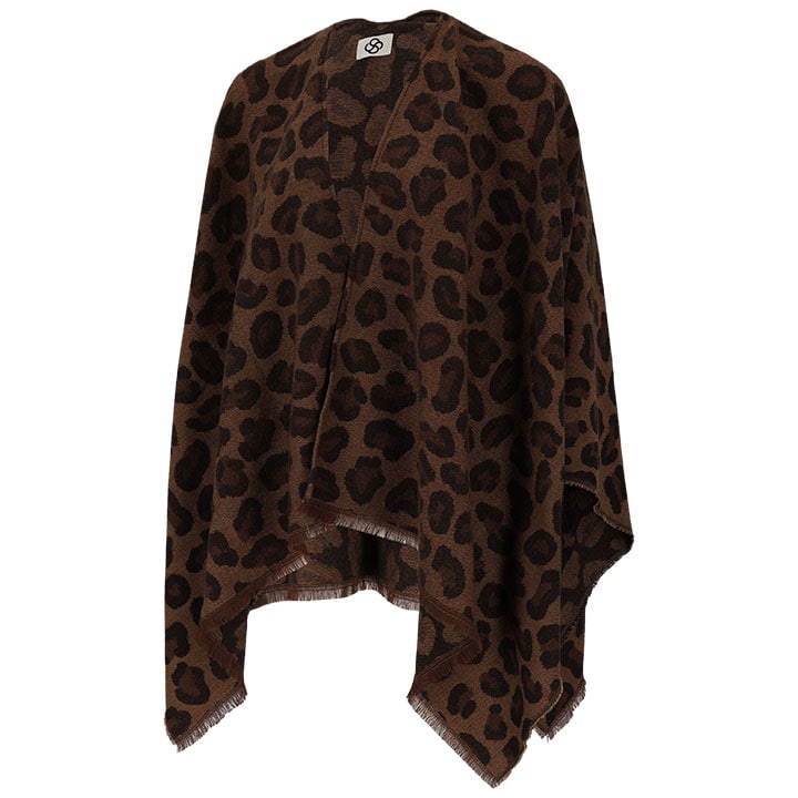 Sarlini Poncho en tricot à manches longues, en polyester, coupe ample