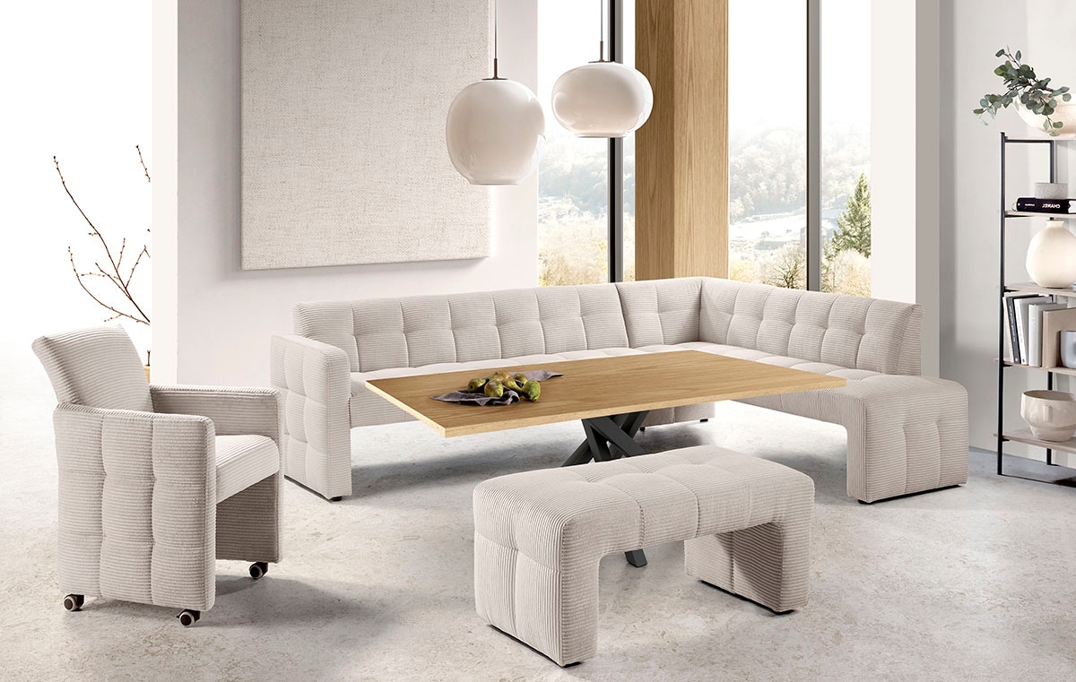 exxpo - sofa fashion »Barista, bequem und elegant, hohe Bodenfreiheit« banquette d'angle Barista confortable et élégante, finition de haute qualité