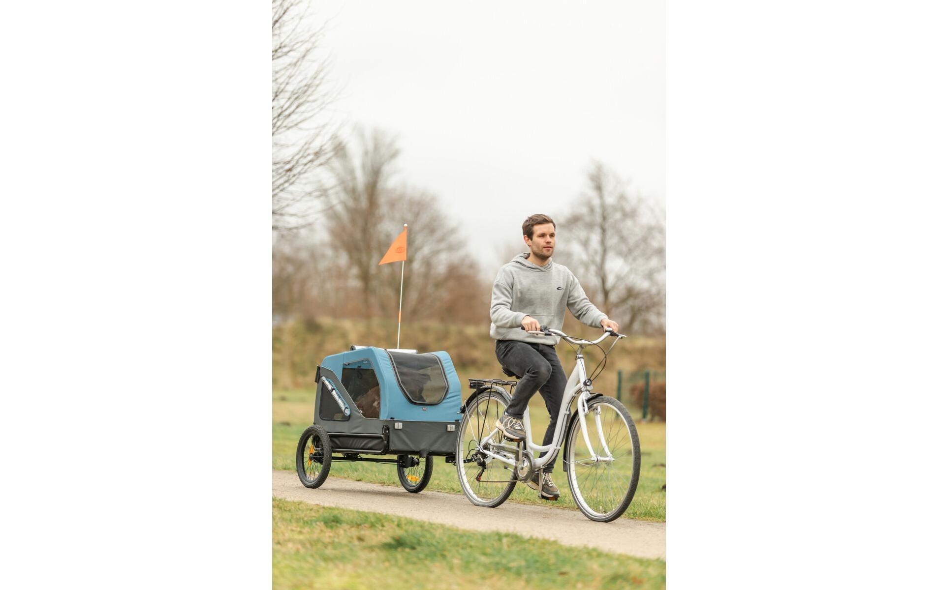 TRIXIE Tierfahrradkorb »Fahrradanhänger S blau/grau, 70 x 88 x 88/131 cm«
