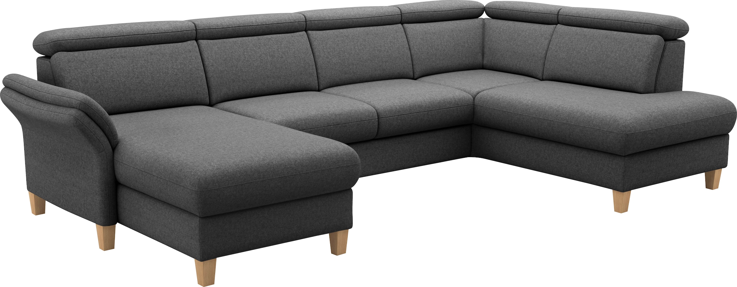 Home affaire Wohnlandschaft »Glendale, U-Form« inkl. Kopfteilverstellung, wahlweise mit Vorziehsitz und Bettkasten