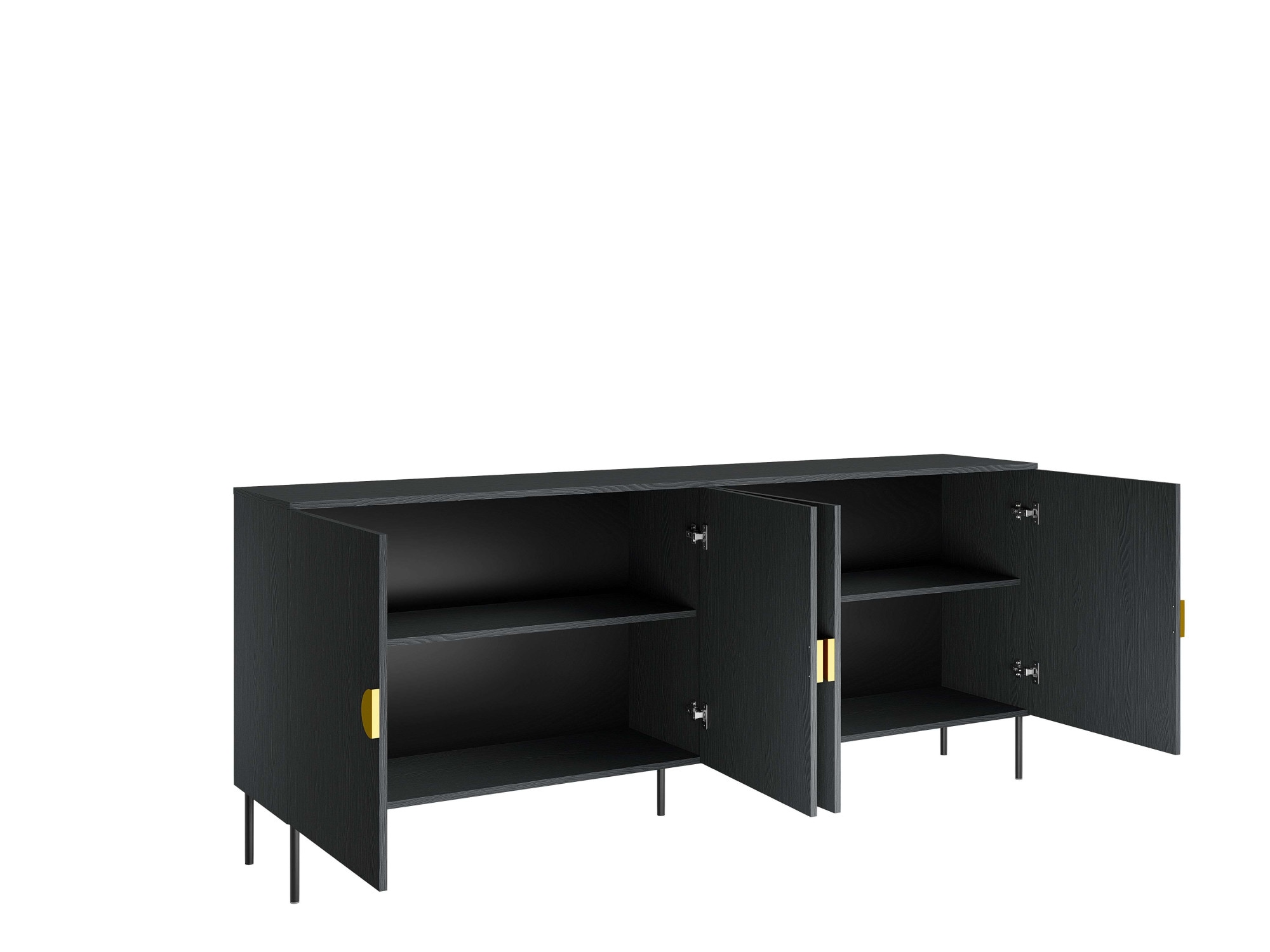 Home affaire Commode »BELLOT Sideboard mit 4 Fächer, 4 Türen, B/T/H: 213/40/87,6 cm« Schubkastenkommode mit Metallgriffen und viel Stauraum