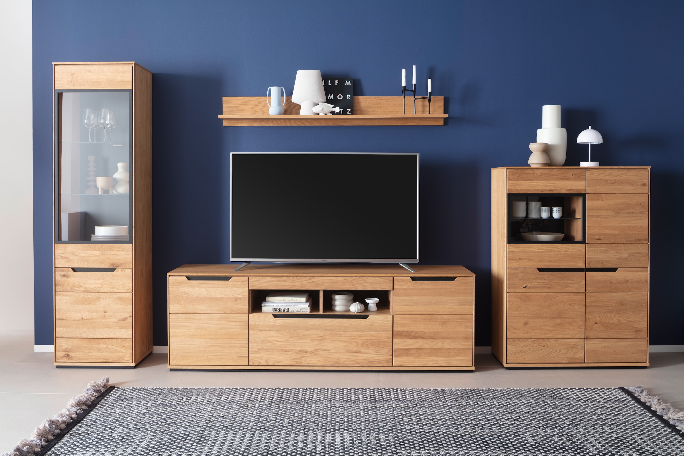 MCA living Wohnwand »Araya Wohnkombination II« Komplett-Set, optional: Glaskantenbeleuchtung, 4 Stk. tlg.