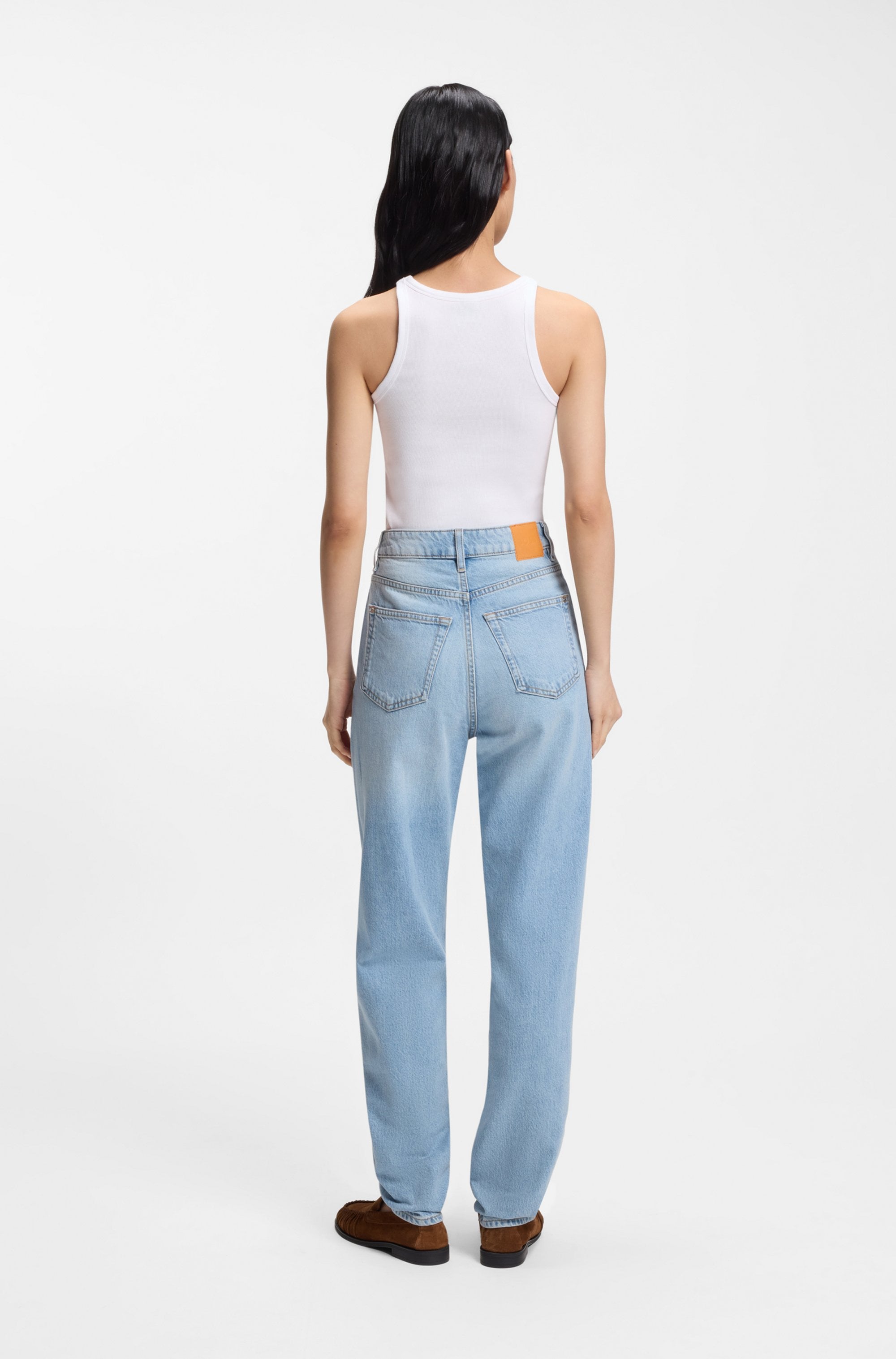 BOSS ORANGE Débardeur à côtes »Epetite Premium Damenmode« Slim Fit mit Logostickerei