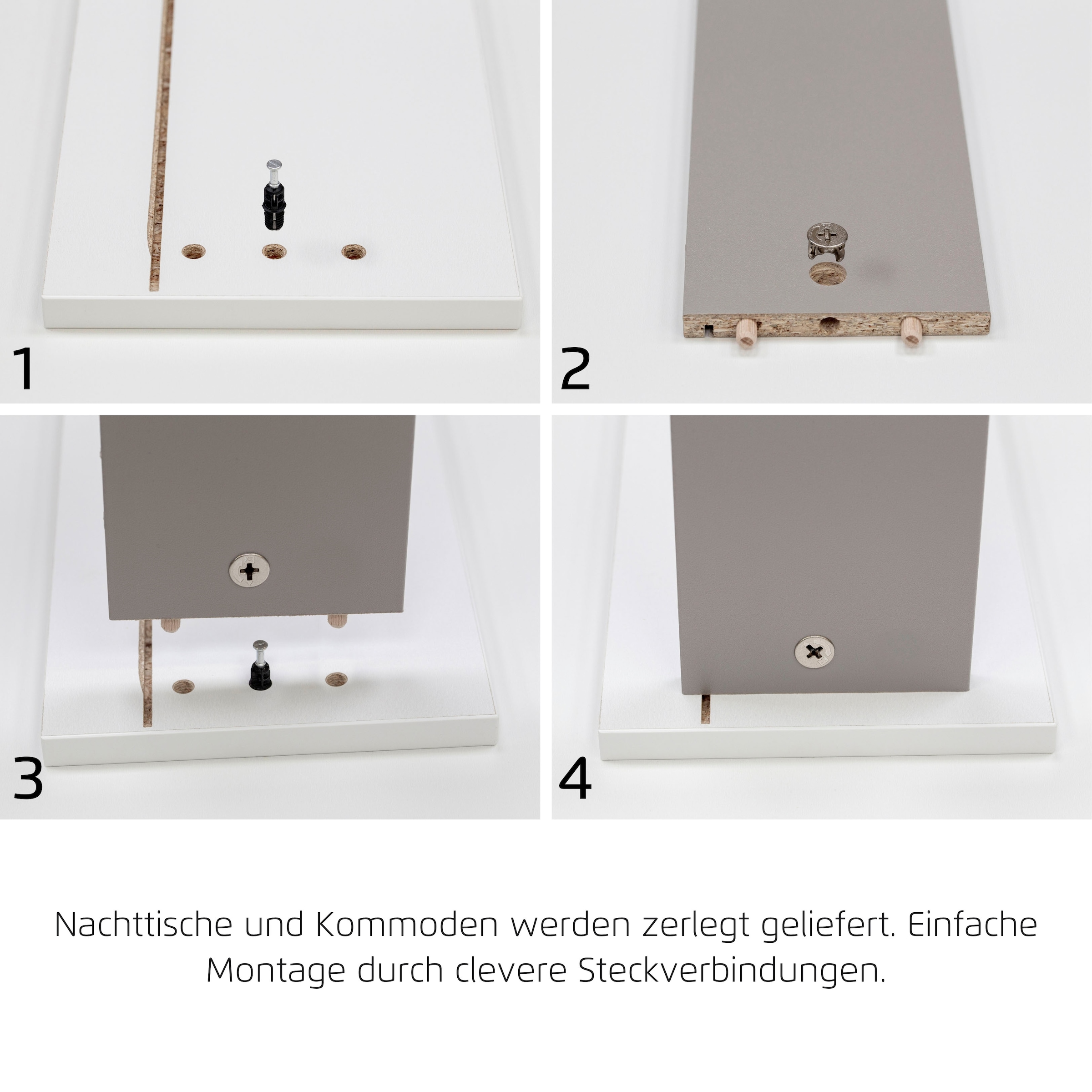GOODproduct Kombikommode »Highboard Sideboard Schubladenkommode Kommode Schlafzimmer AVOLA« Breite 120 cm inkl. SOFT-CLOSE-FUNKTION mit Dekorfront,  vier grosse Schubladen und 2 Türen, mit 4 Einlegeböden MADE IN GERMANY