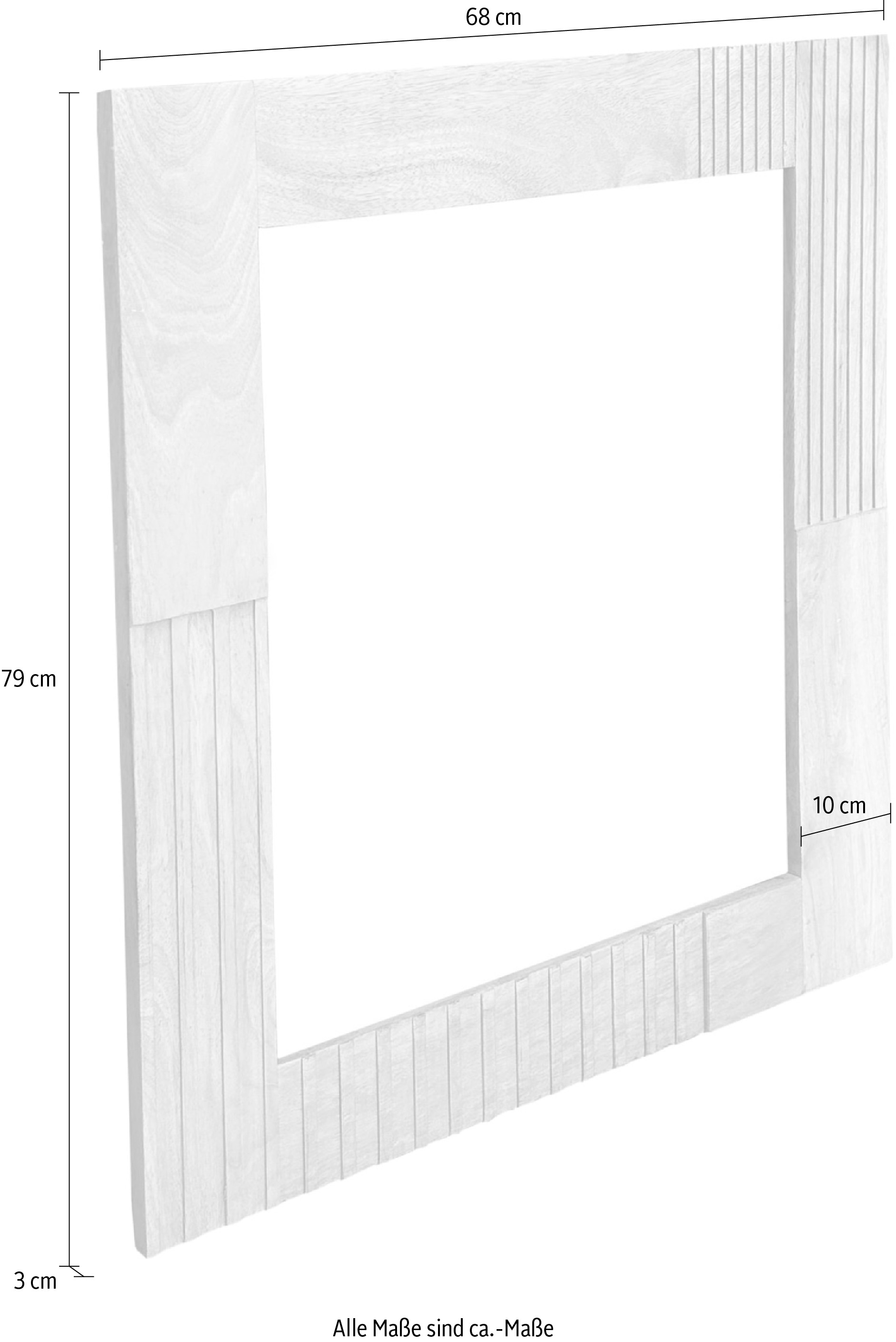 SIT Wandspiegel »Broome aus Mangoholz mit 10 cm Rahmen & Lamellendesign« Massiver Mangoholzrahmen mit natürlicher Maserung und Lamellenoptik